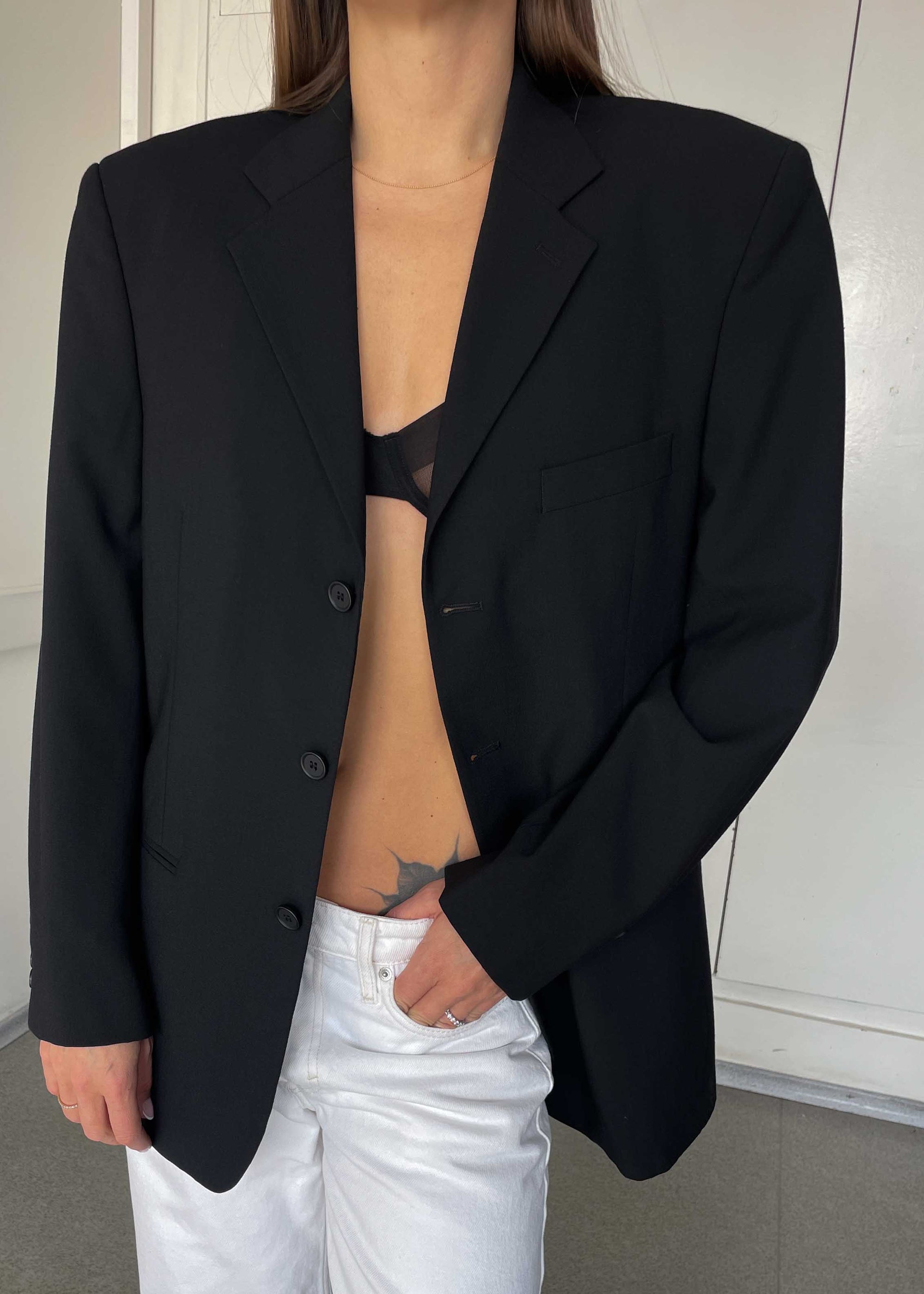 Vintage Black Oversized Blazer by BATISTINI