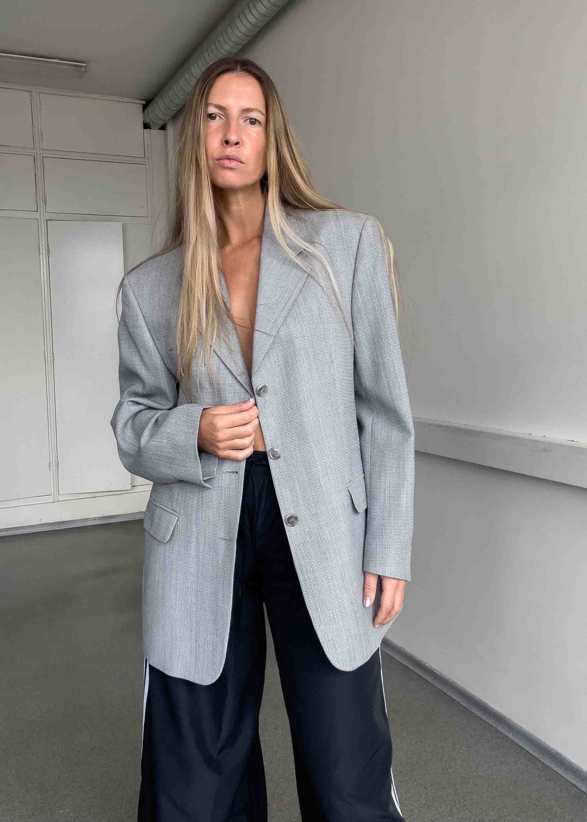 Vintage Grey Oversized Blazer