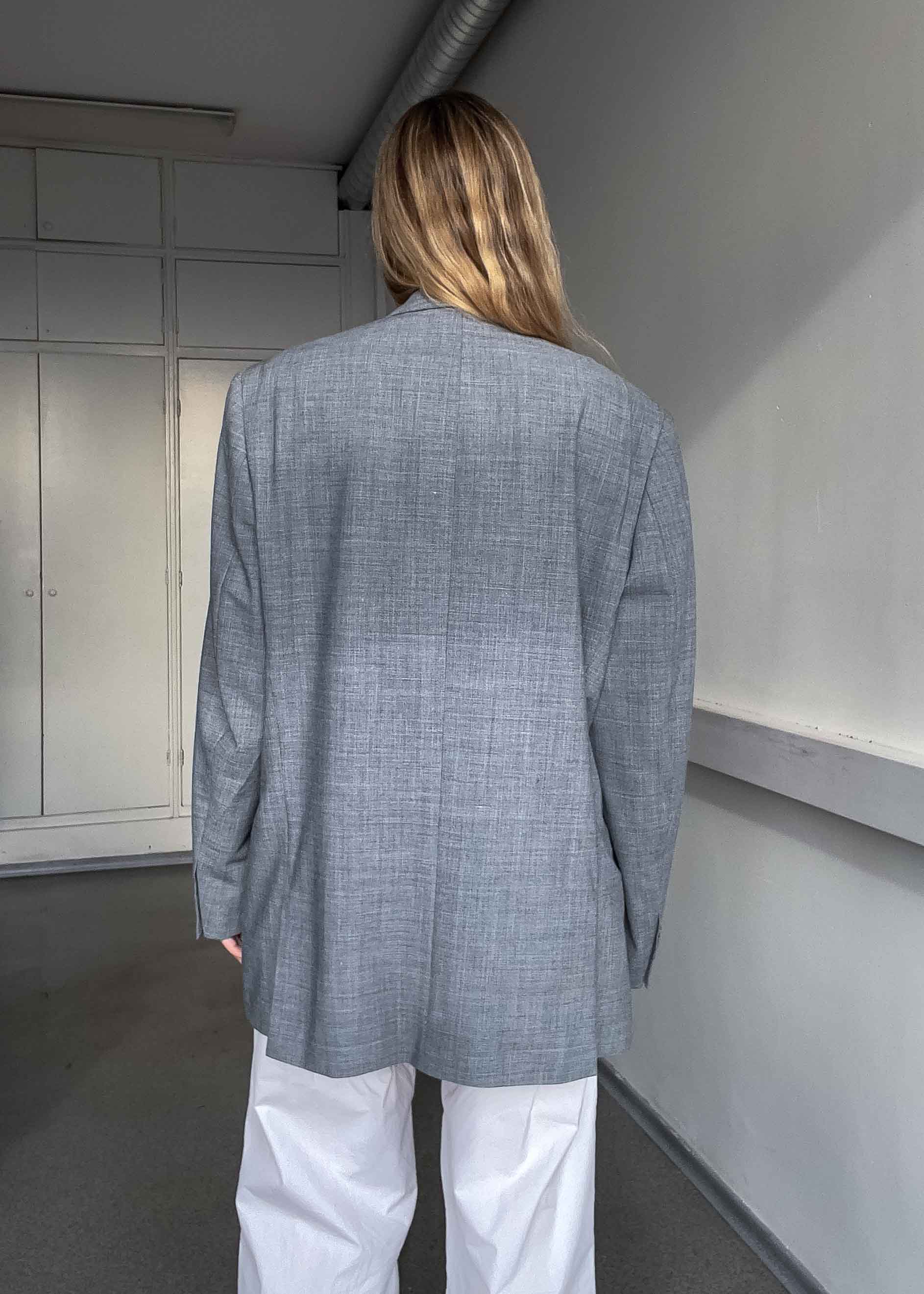 Vintage Light Grey Oversized Blazer
