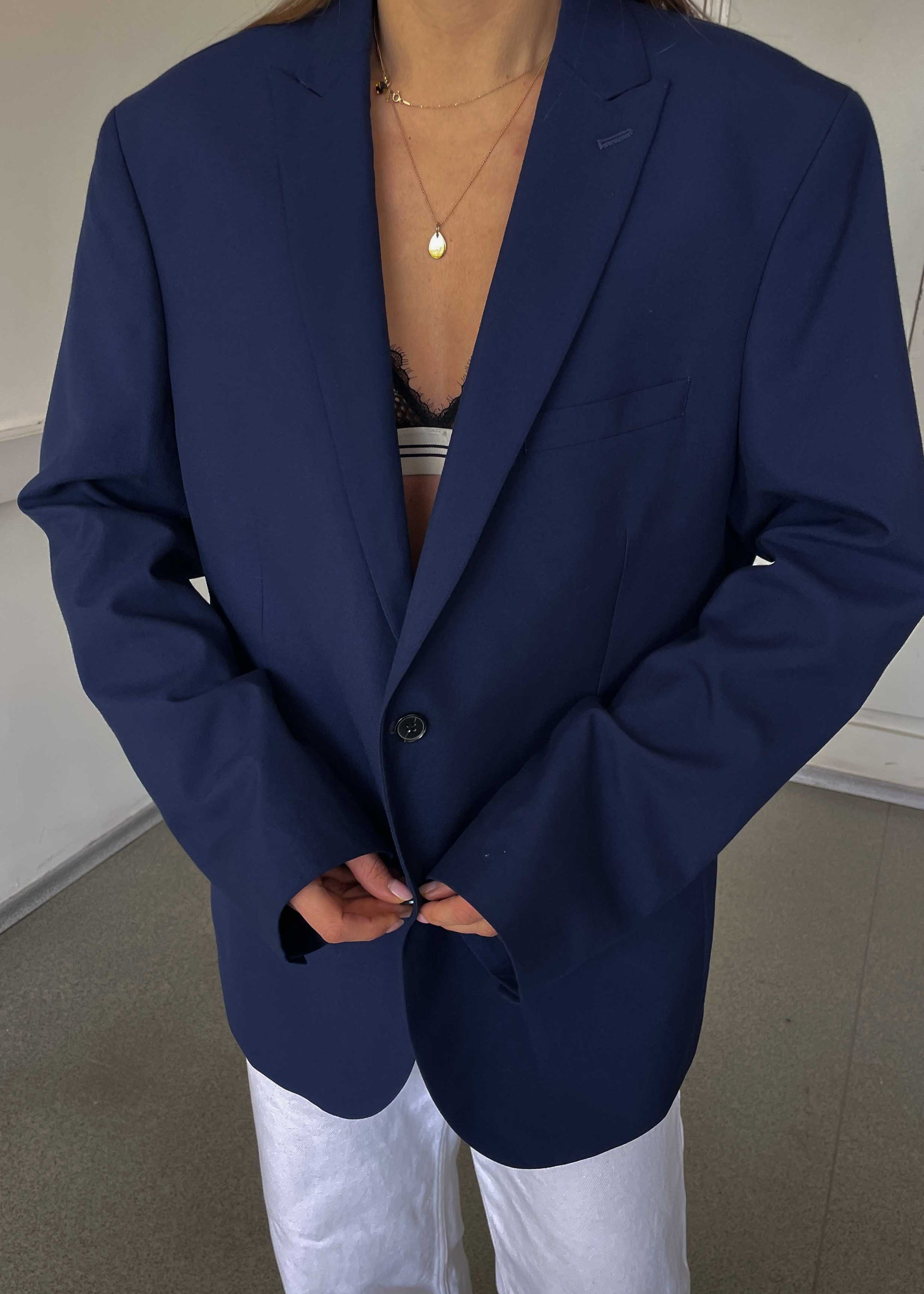 Vintage Blue Oversized Blazer