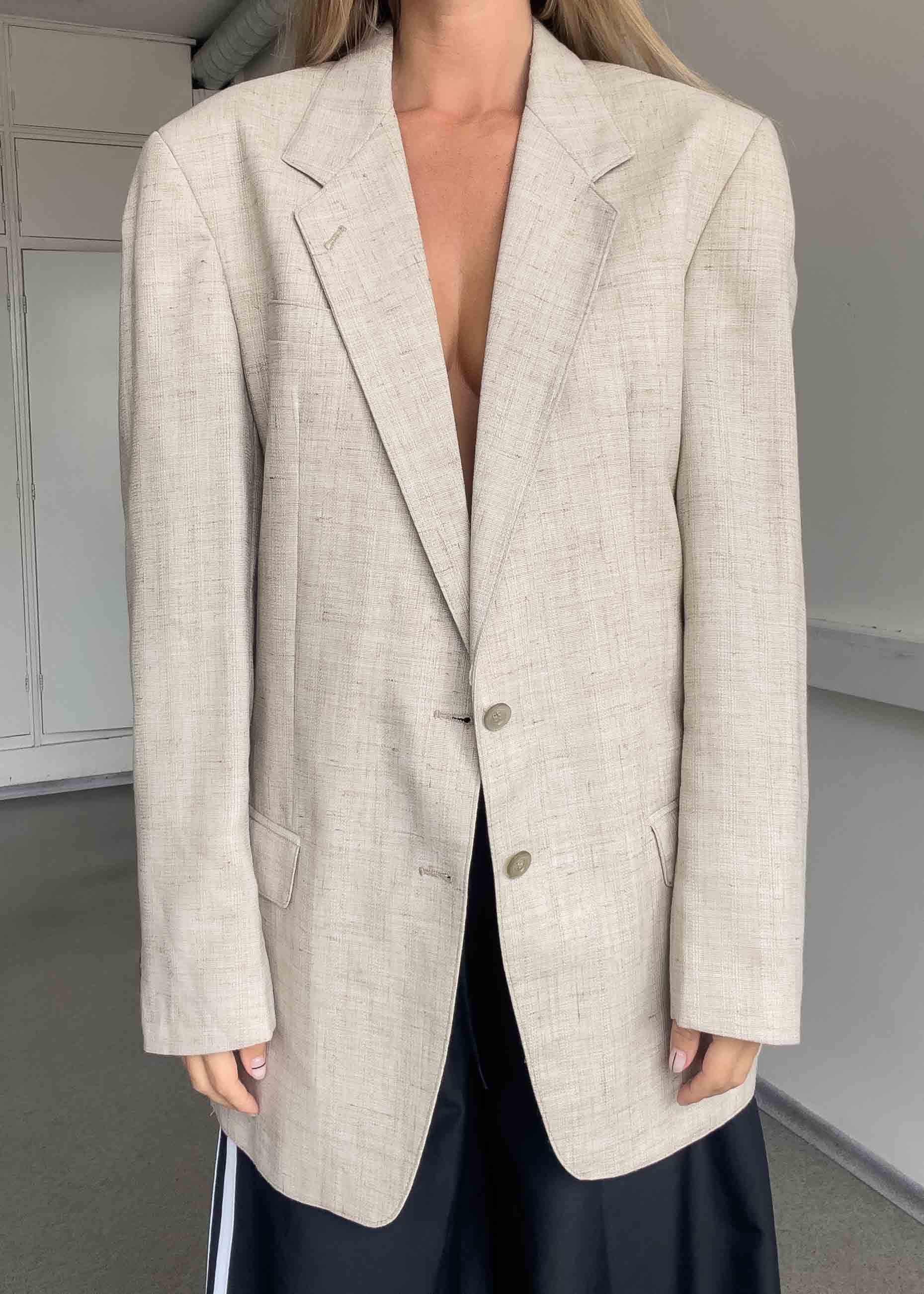 Vintage Beige Oversized Blazer