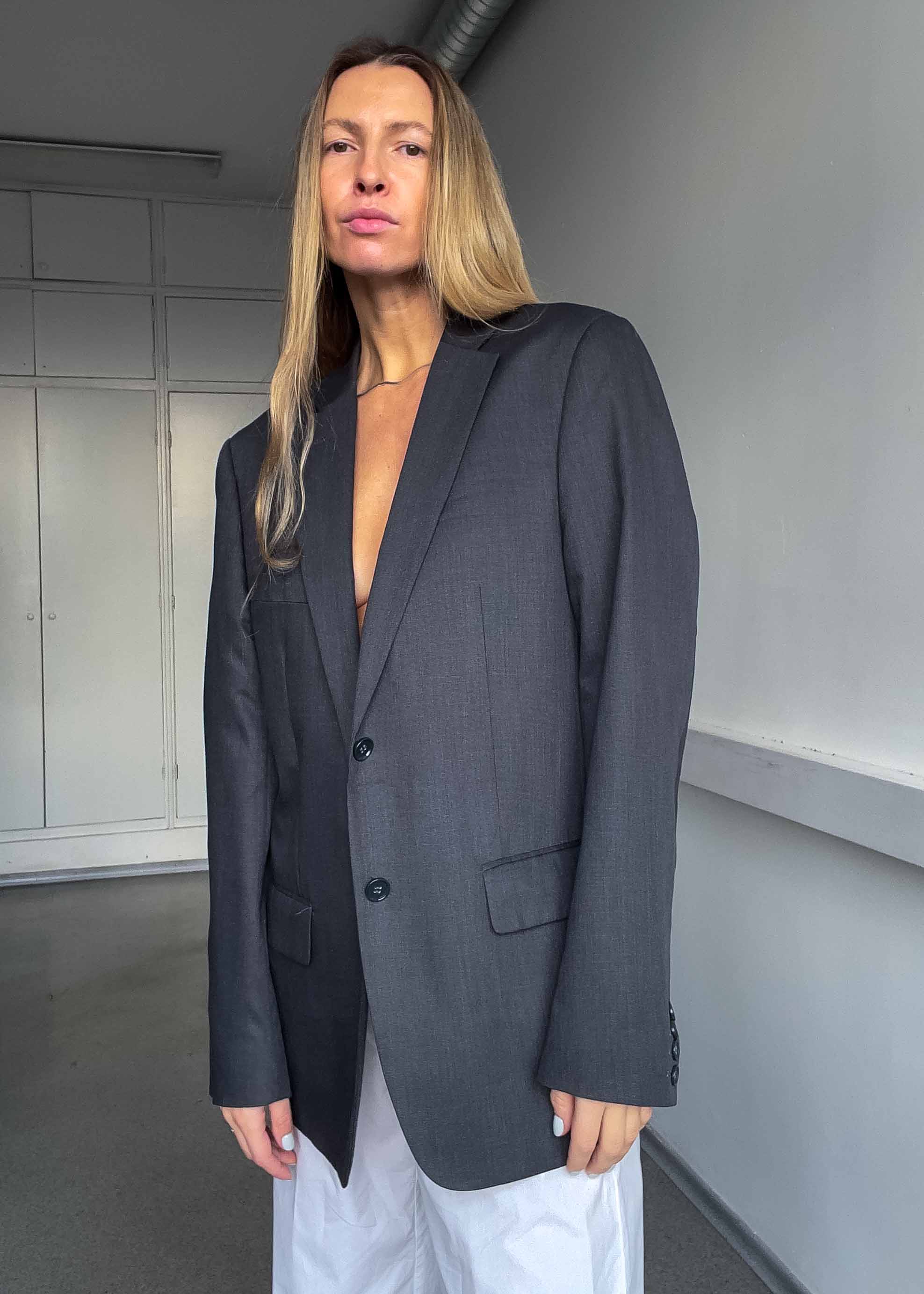 Vintage Grey Oversized Blazer