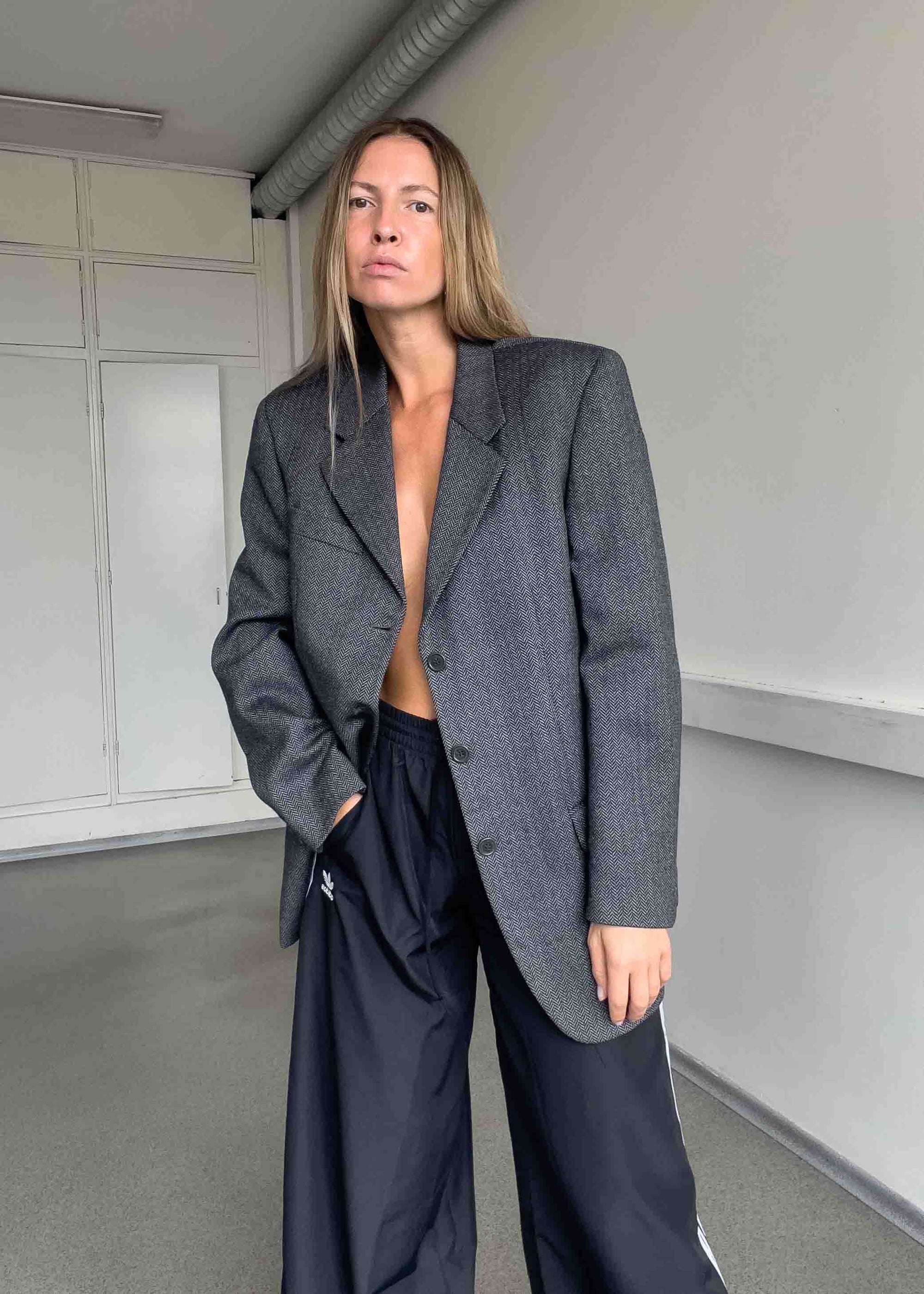 Vintage Grey Oversized Blazer