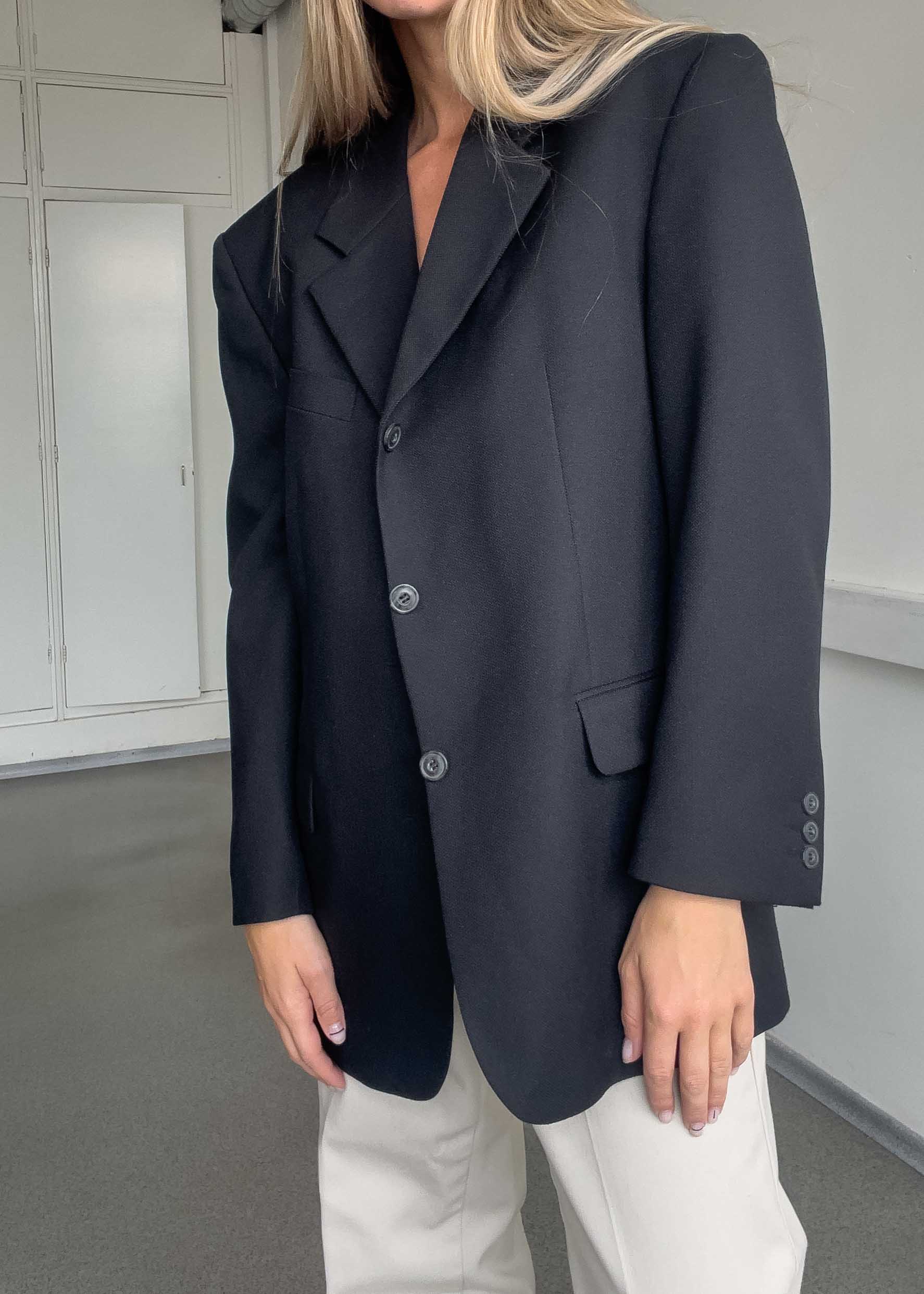 Vintage Black Oversized Blazer