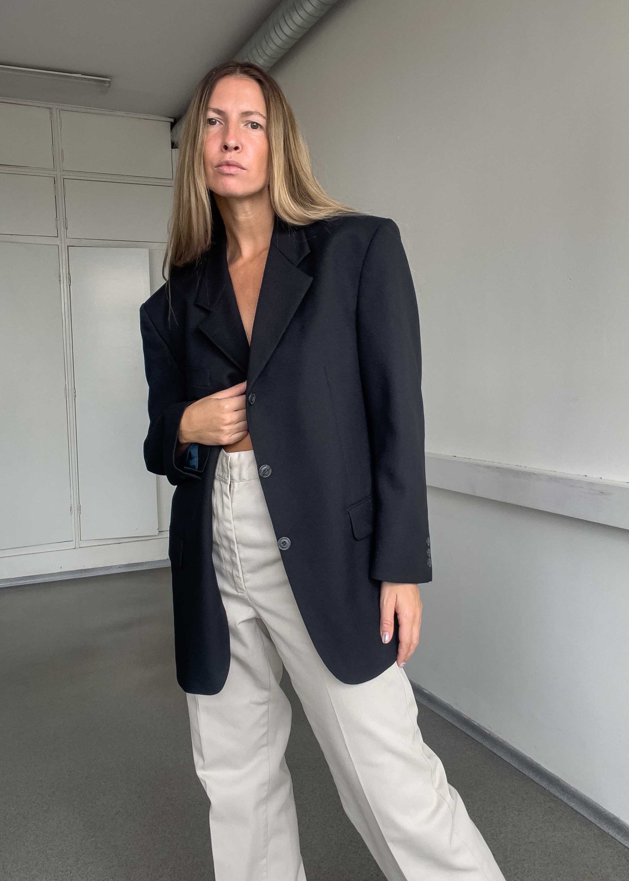 Vintage Black Oversized Blazer