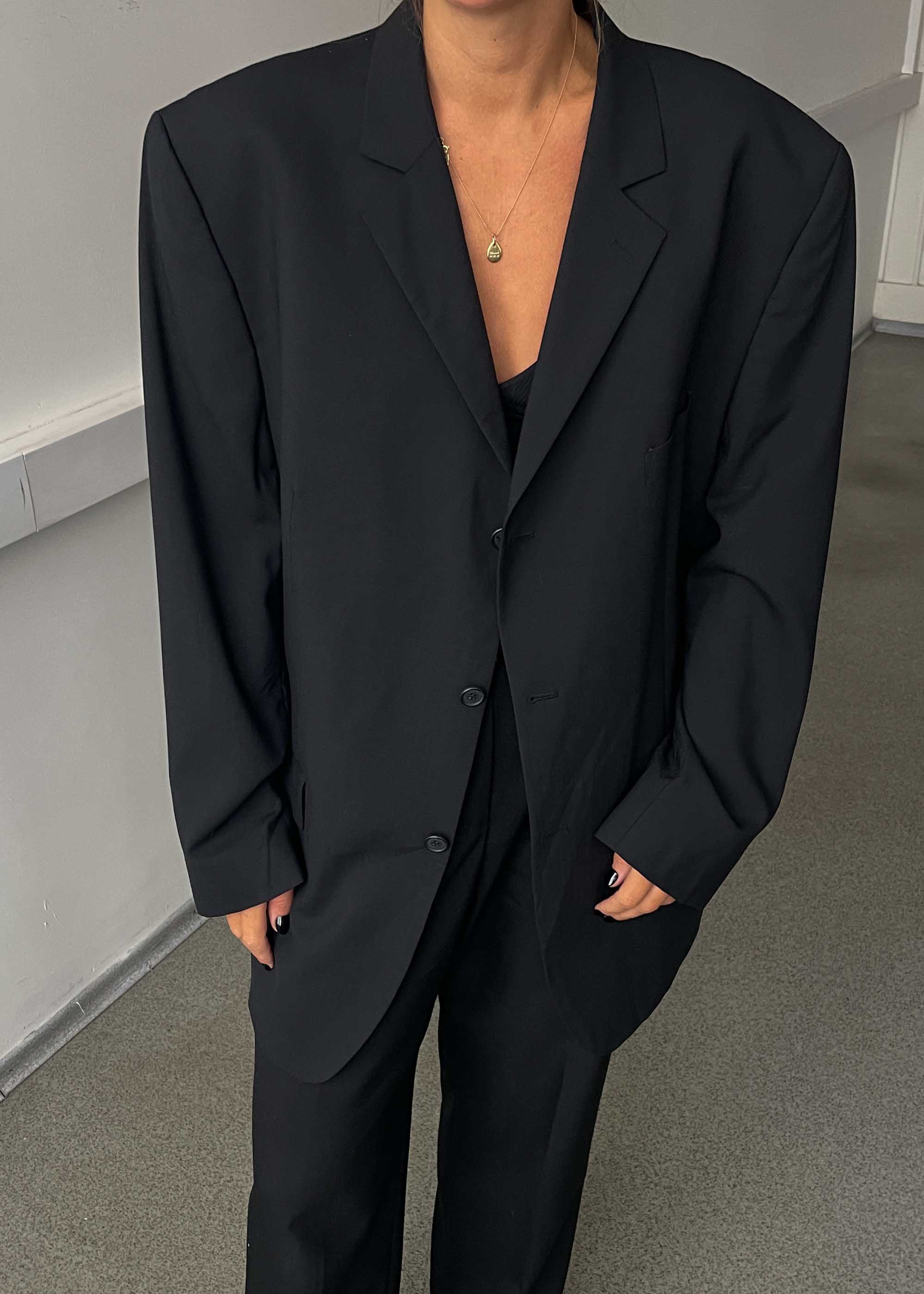 Vintage Black Oversized Blazer