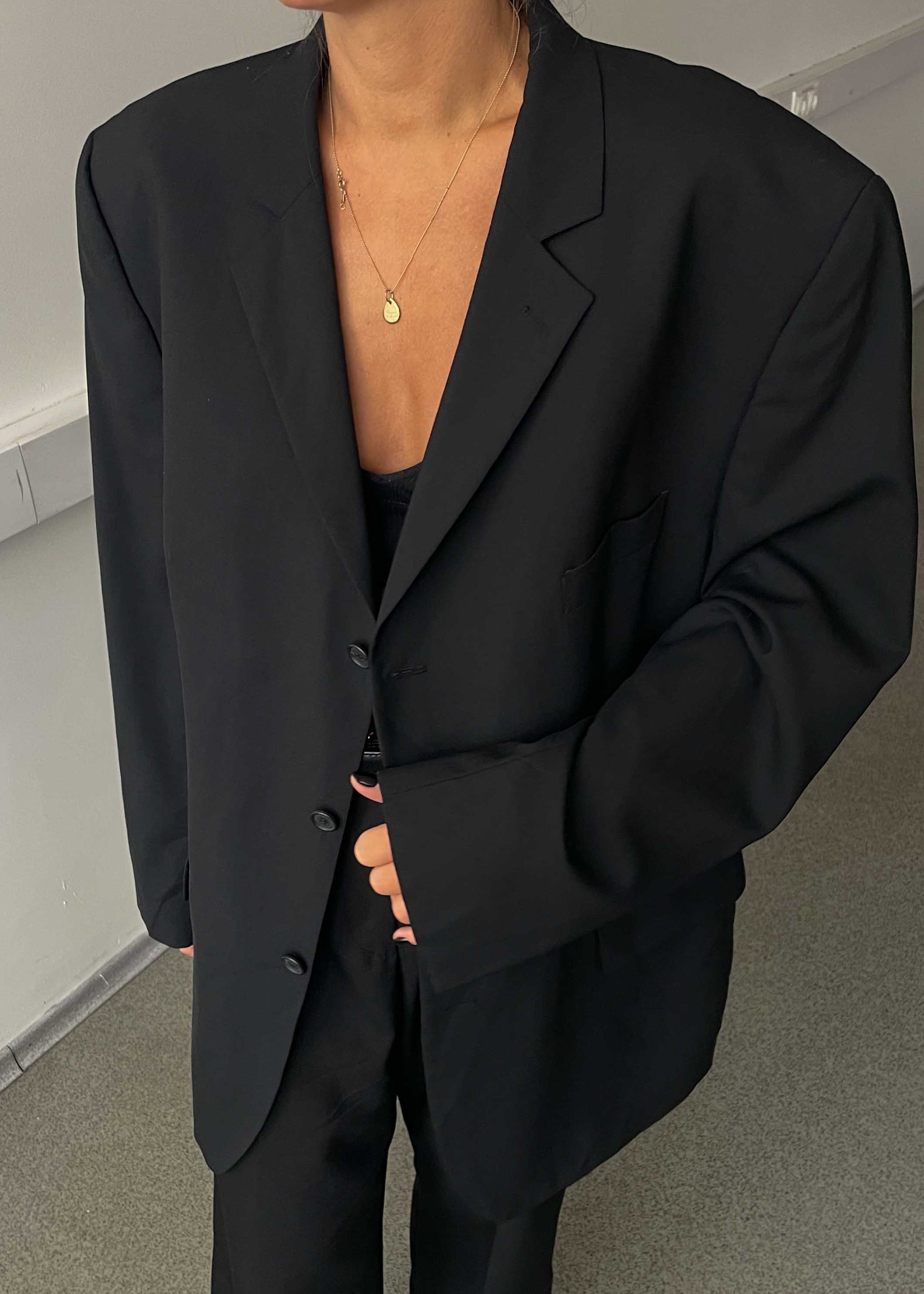 Vintage Black Oversized Blazer