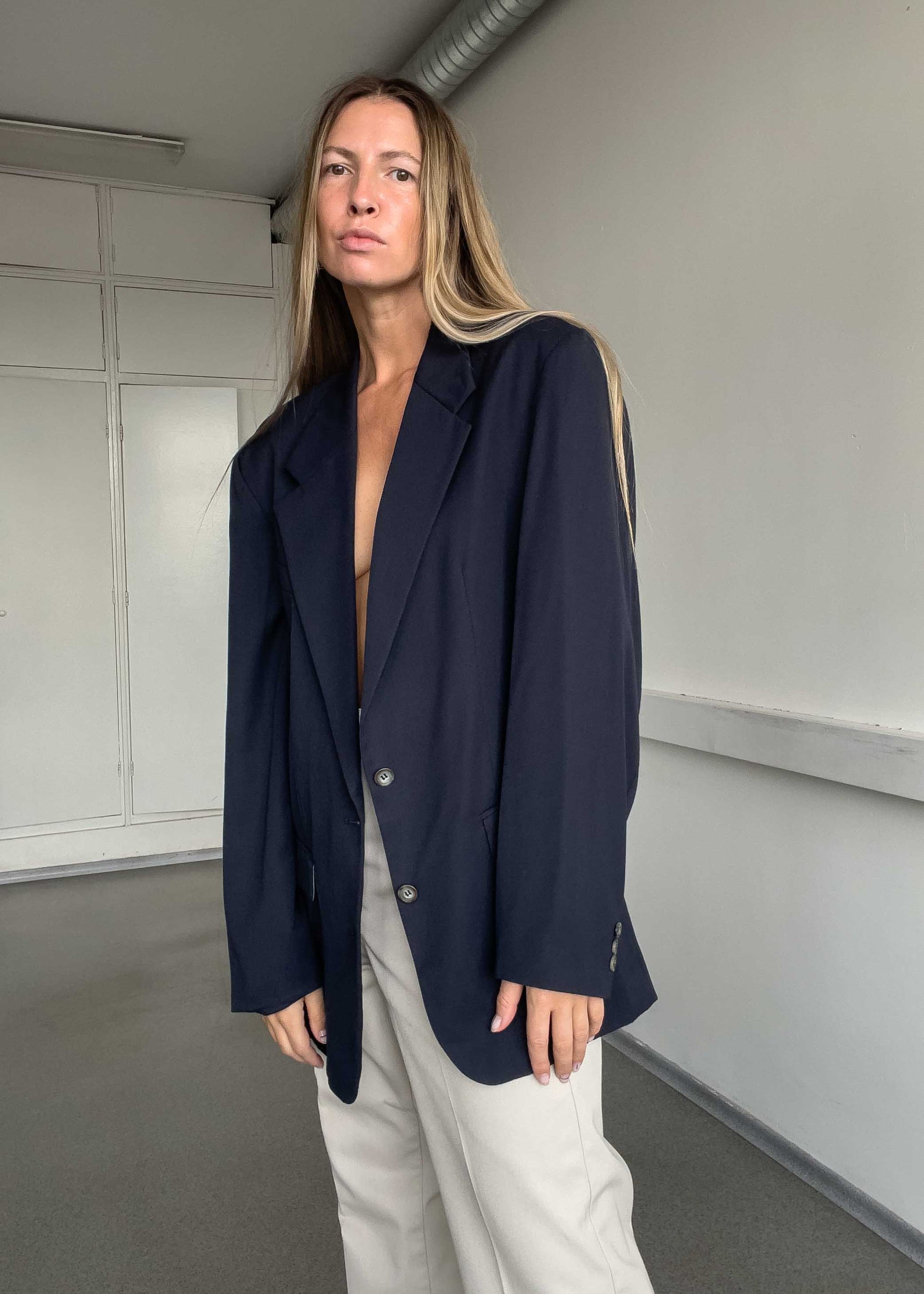 Vintage Blue Light Weight Oversized Blazer