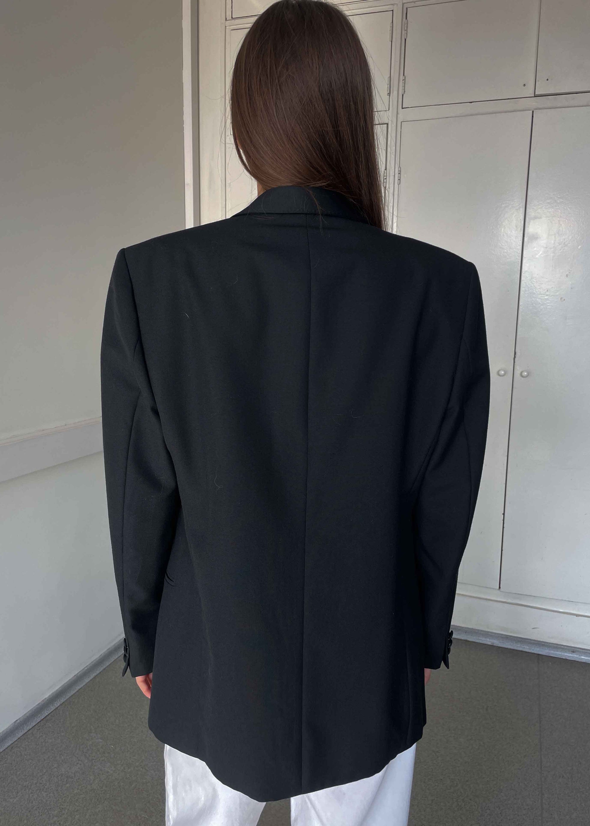 Vintage Black Smaller Fit Tuxedo Blazer