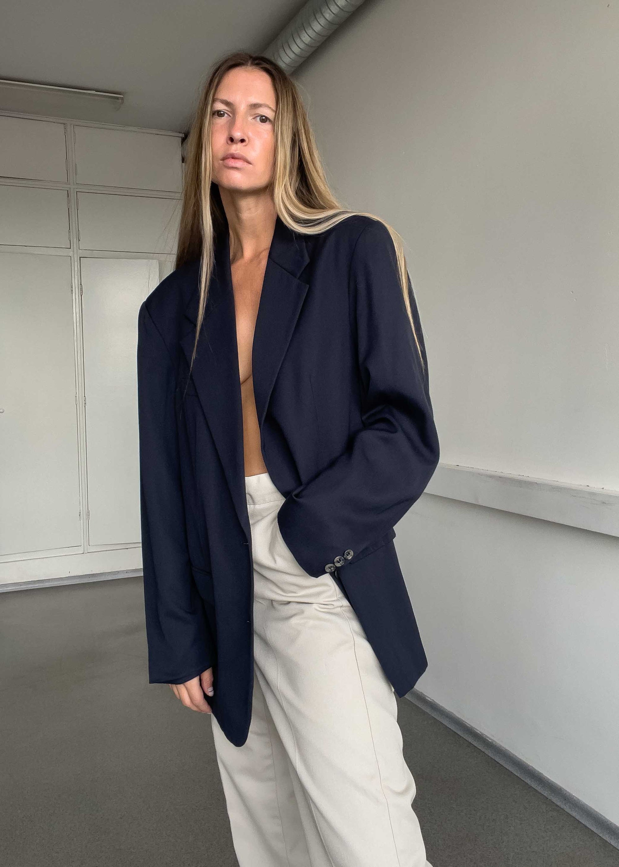 Vintage Blue Light Weight Oversized Blazer