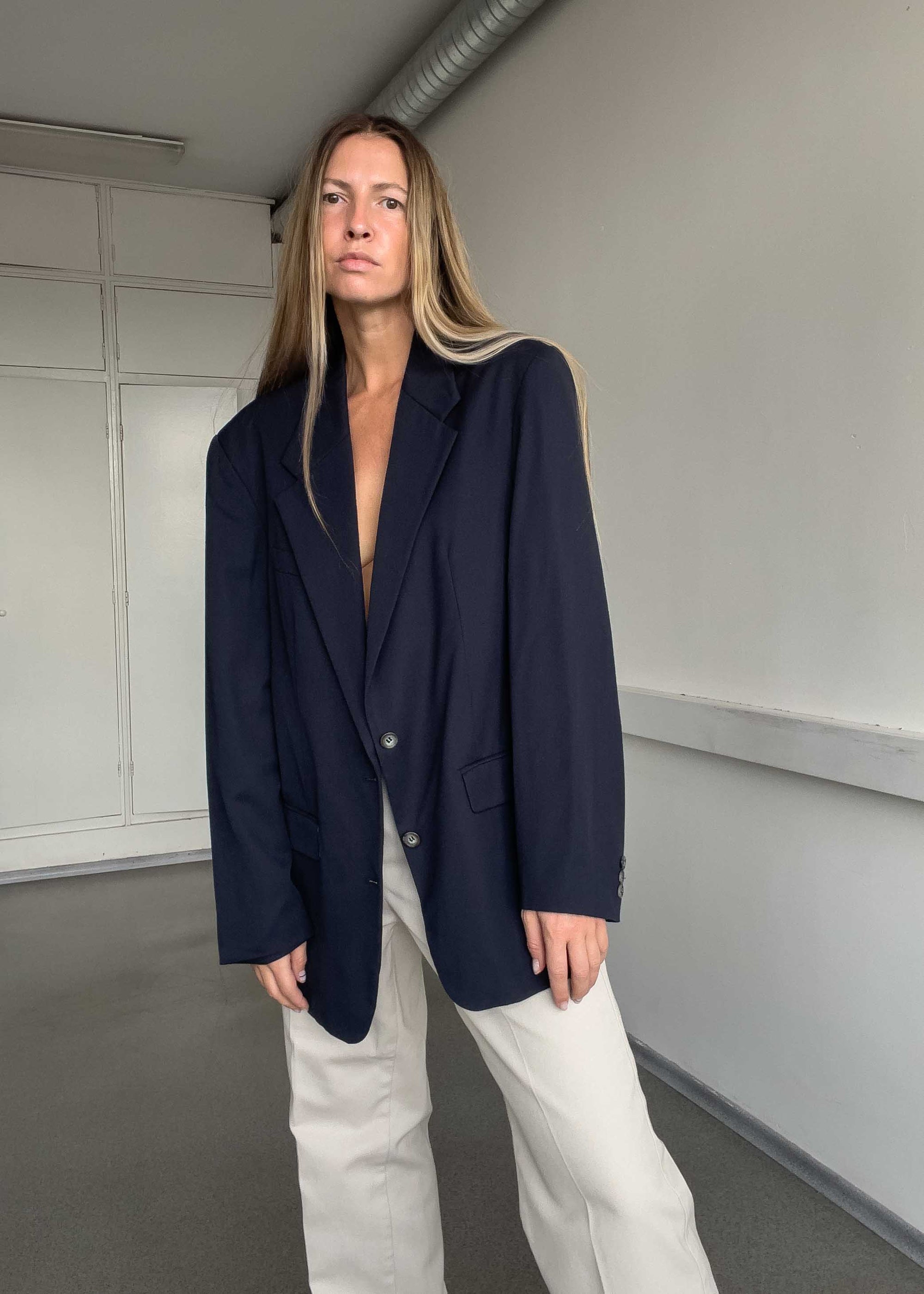 Vintage Blue Light Weight Oversized Blazer