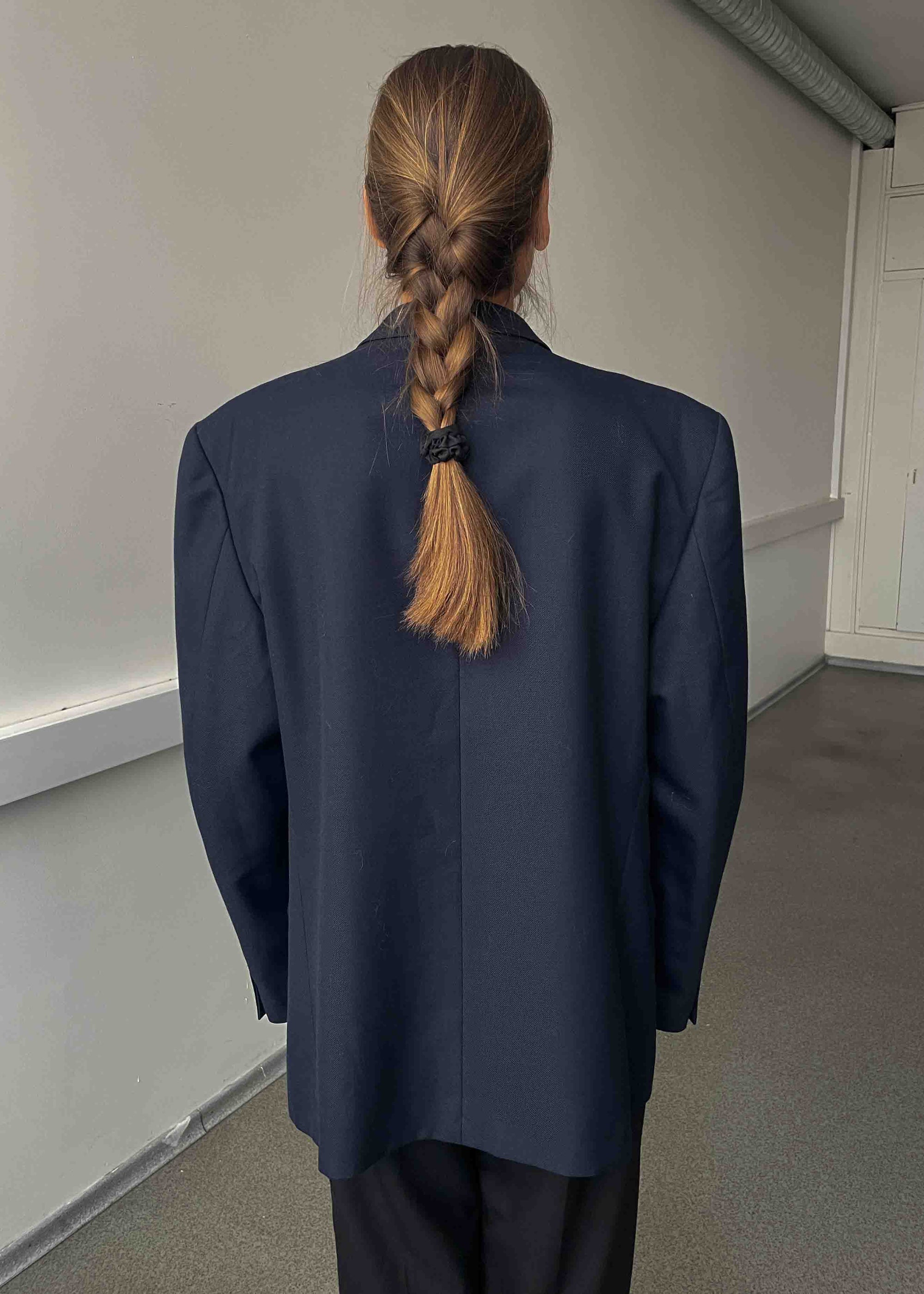 Vintage Navy Blue Oversized Blazer