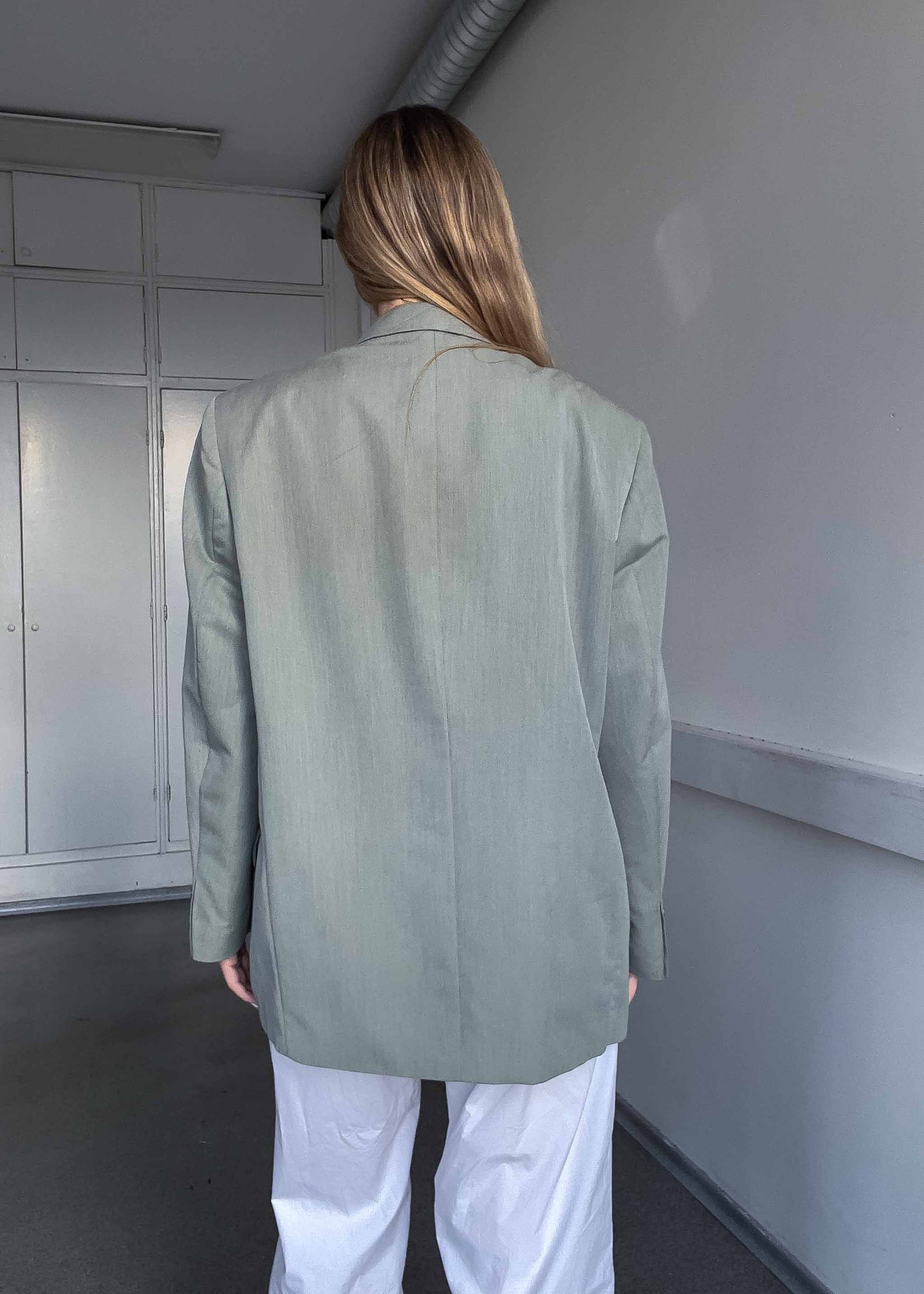 Vintage Light Green Oversized Blazer
