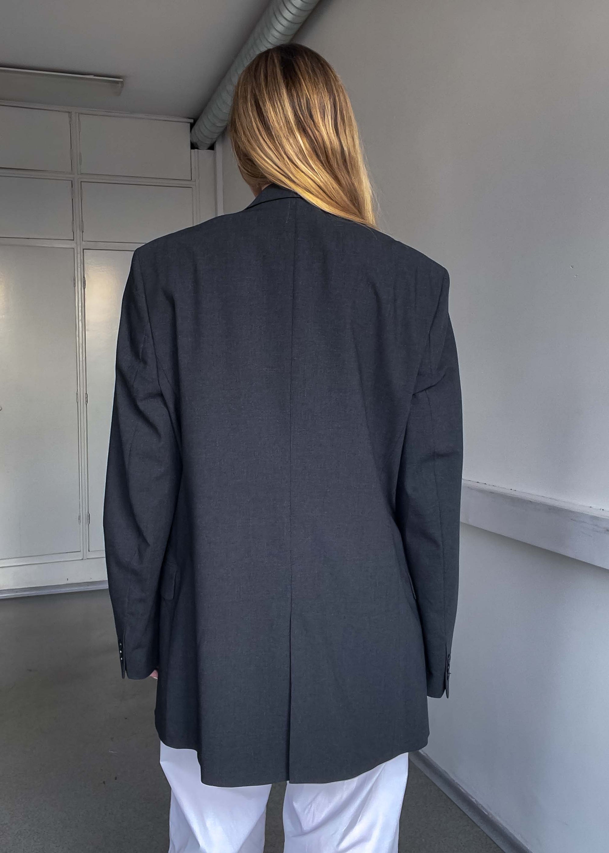 Vintage Dark Grey Oversized Blazer