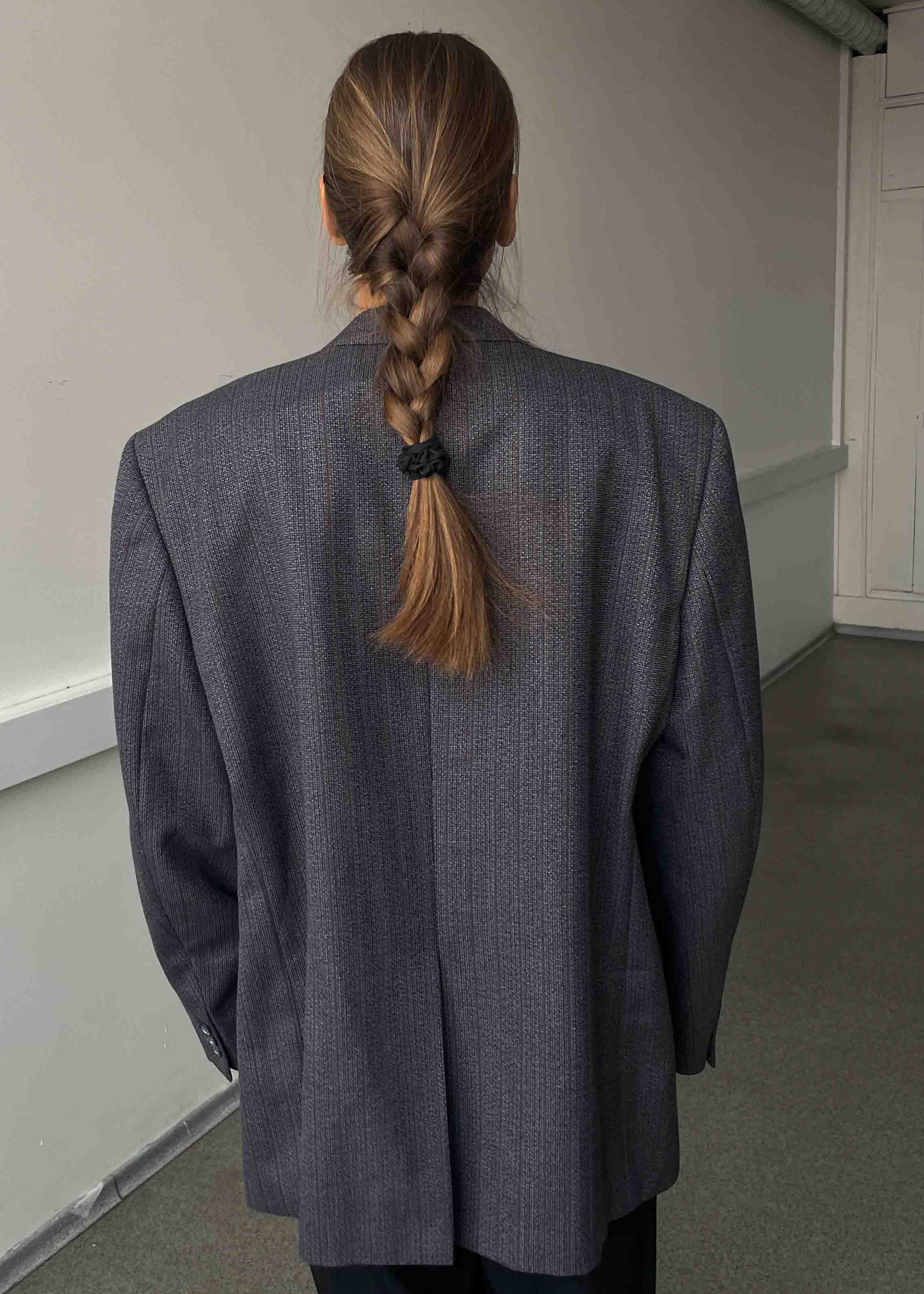 Vintage Grey/Purple Multicoloured Patterned Oversized Blazer