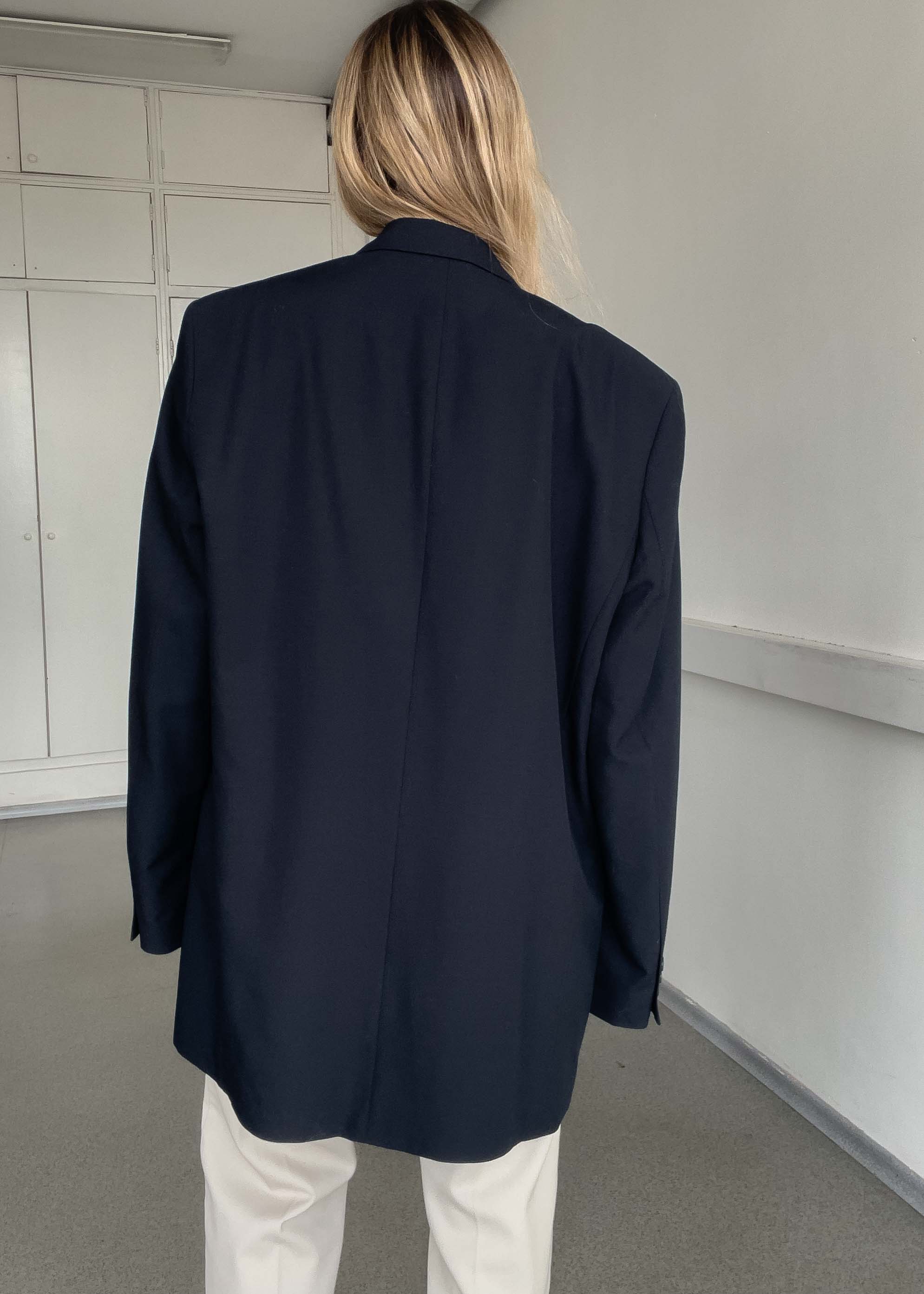 Vintage Navy Blue Oversized Blazer