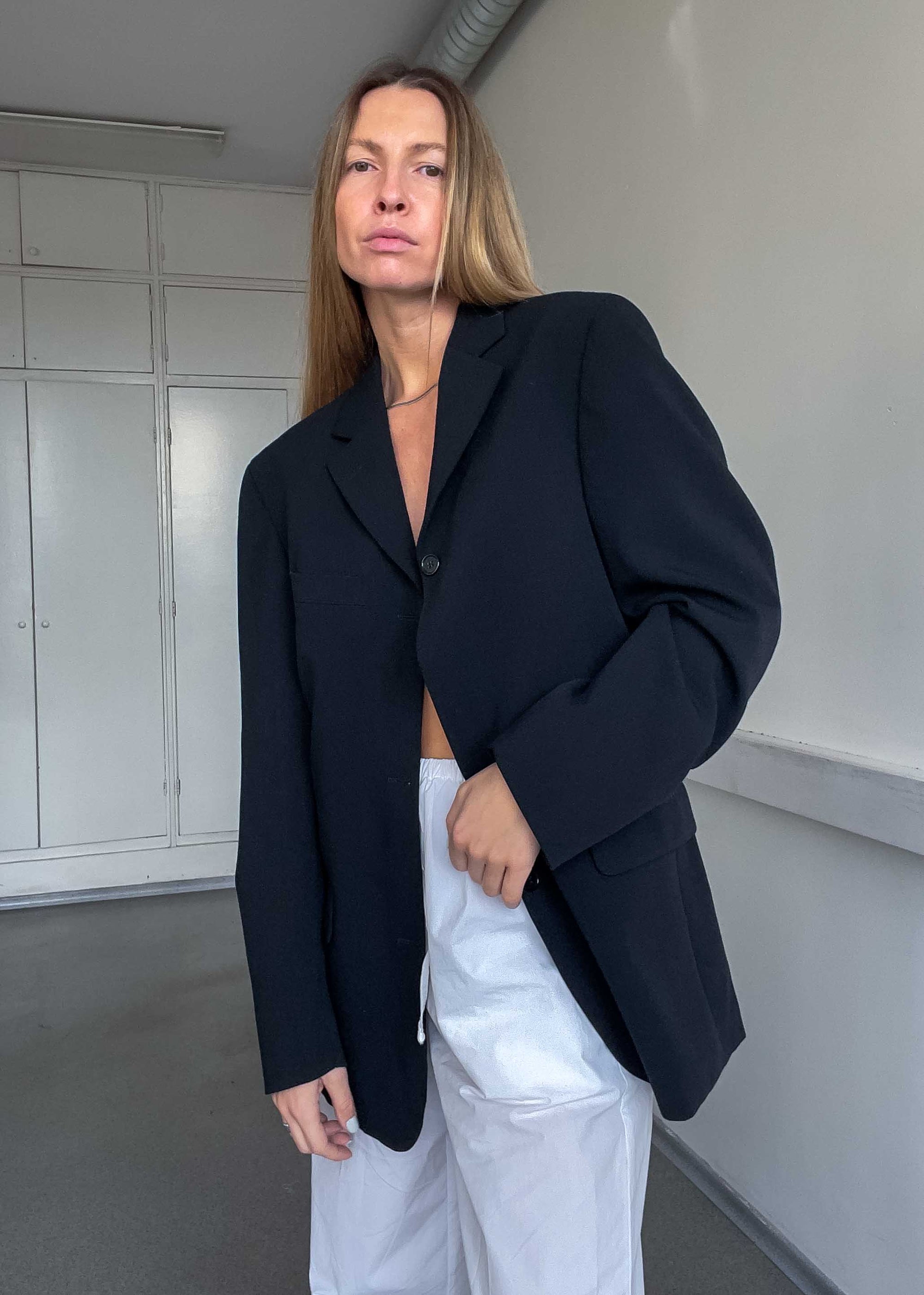 Vintage Black Oversized Blazer