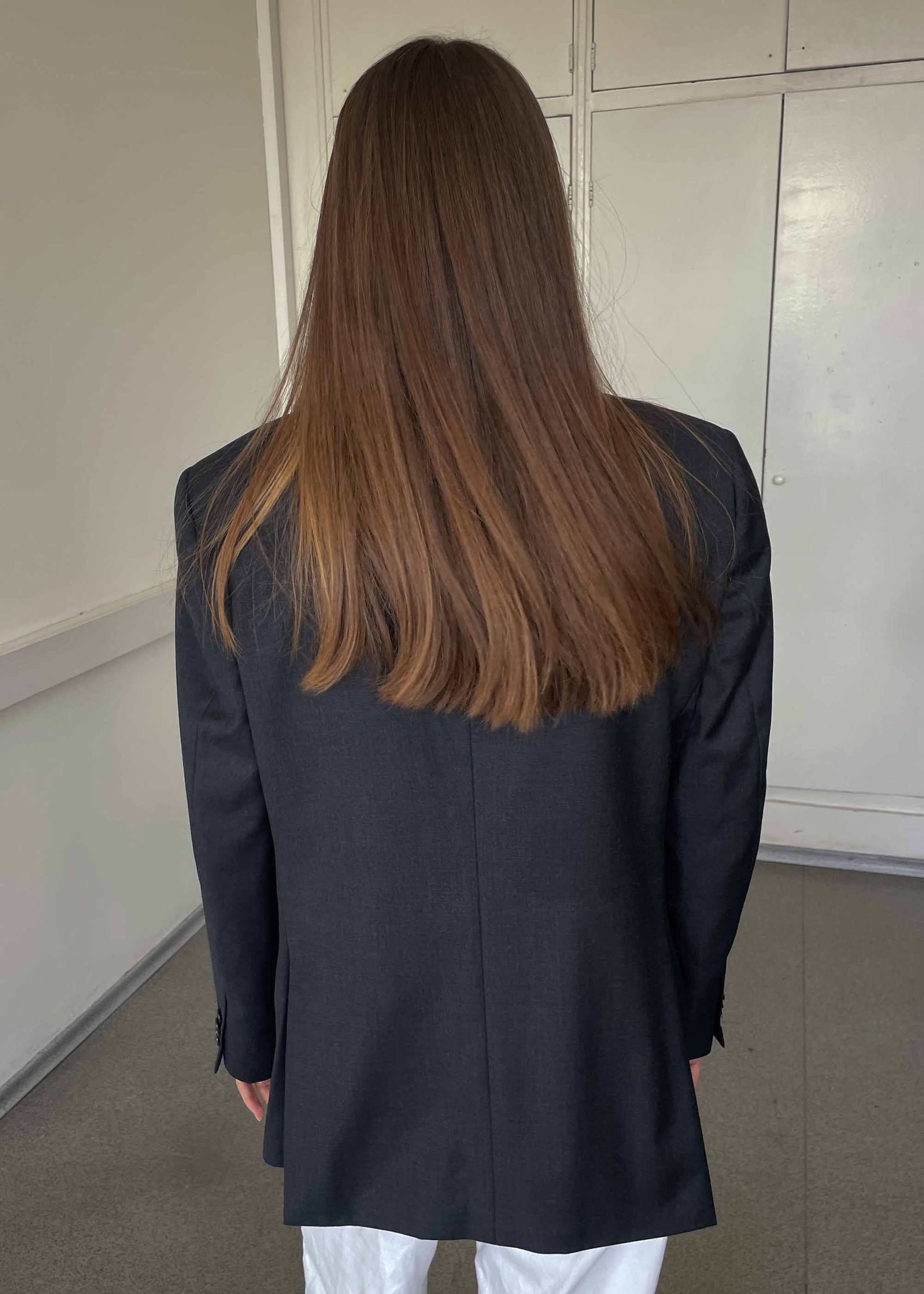 Vintage Dark Grey Oversized 100% WOOL Blazer