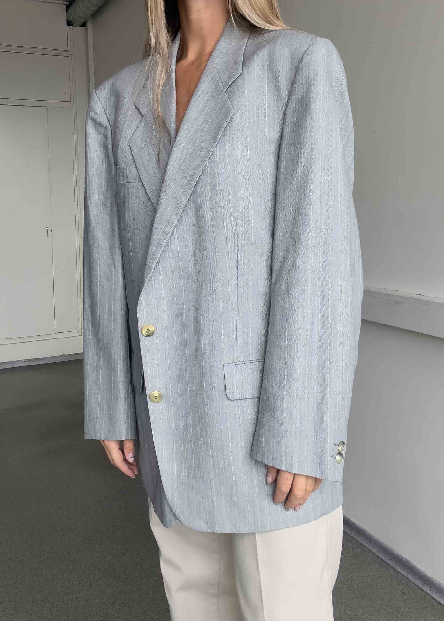 Vintage Light Grey Oversized Blazer