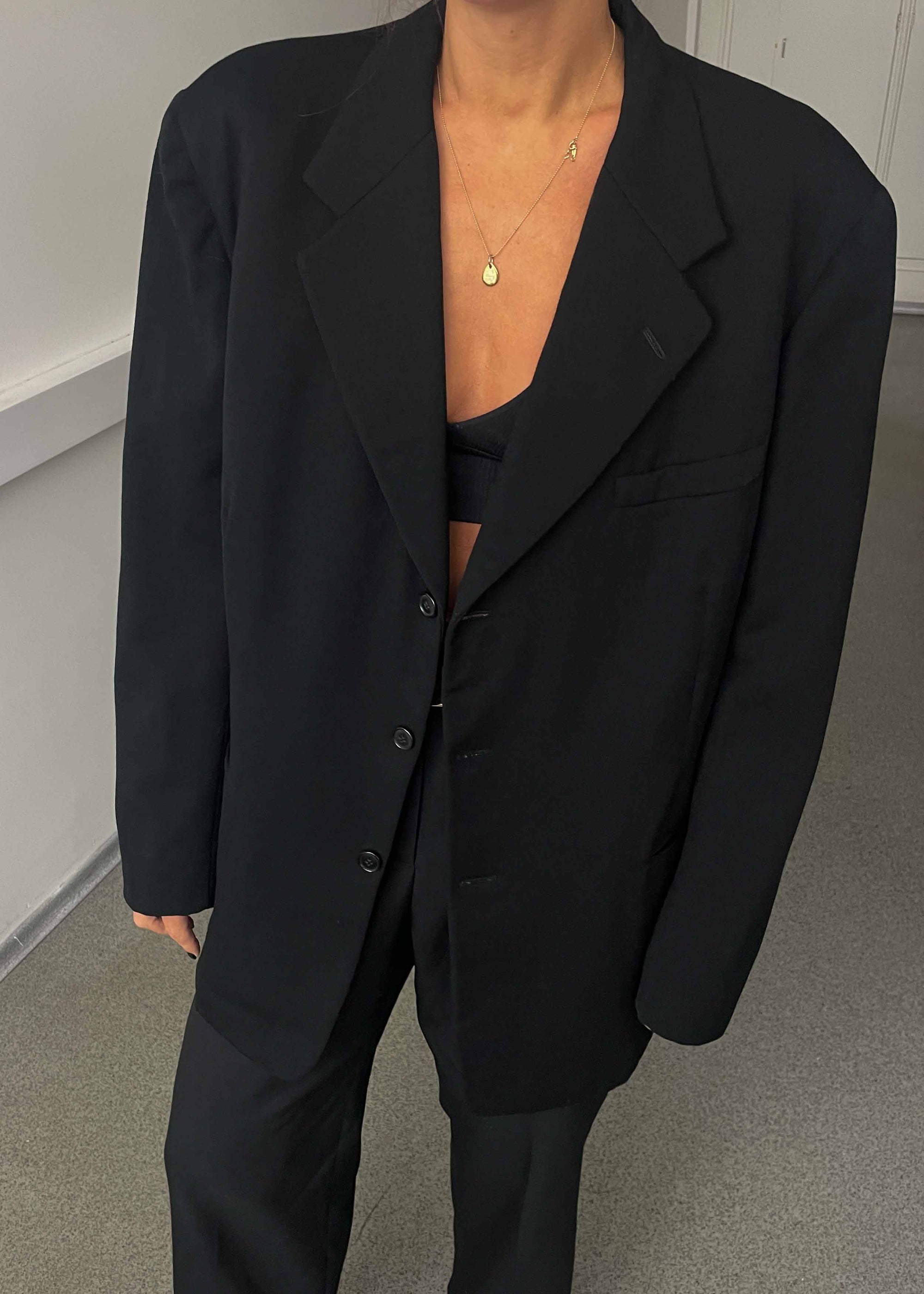 Vintage Black Oversized Classic Blazer