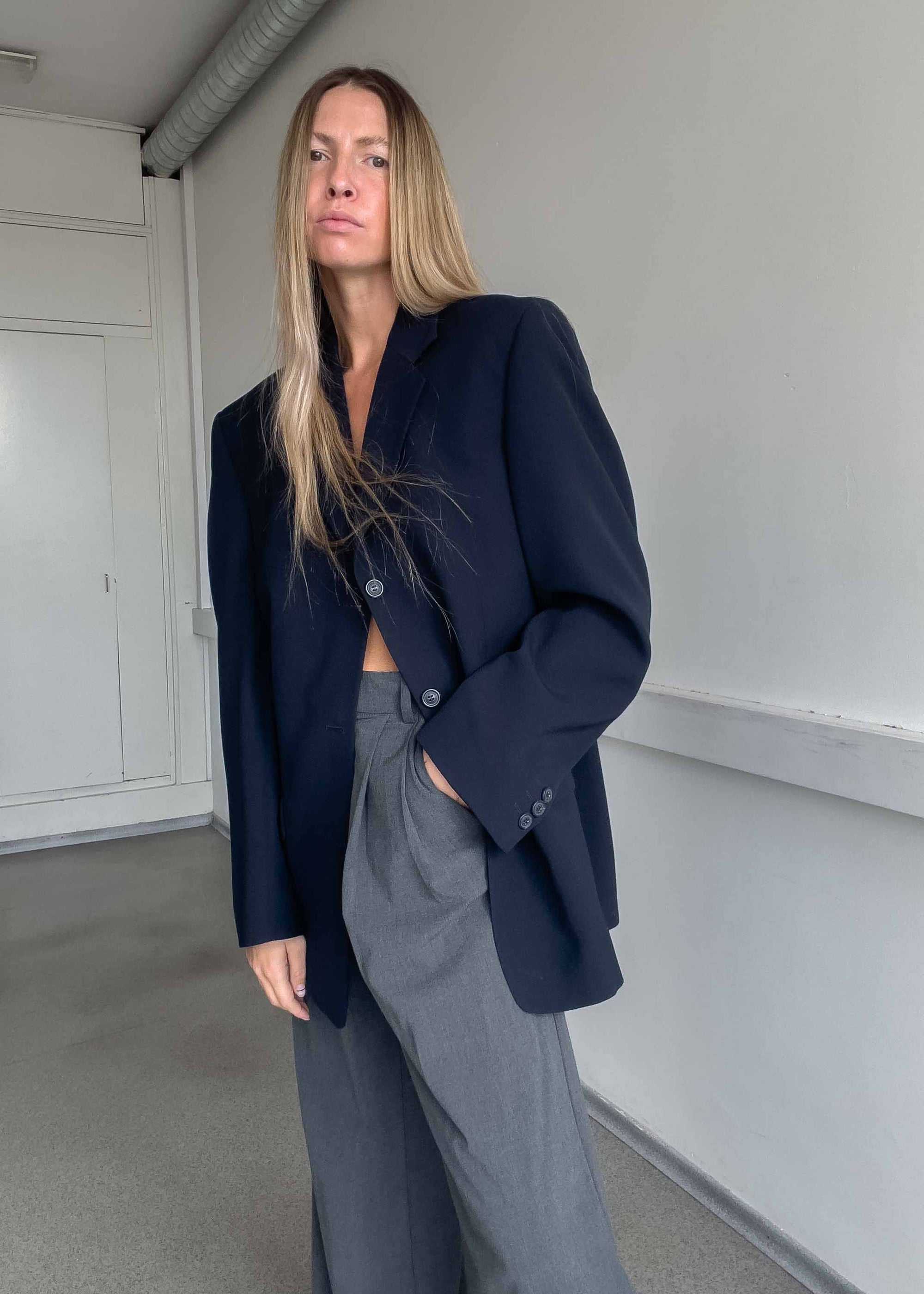 Vintage Blue Oversized Blazer