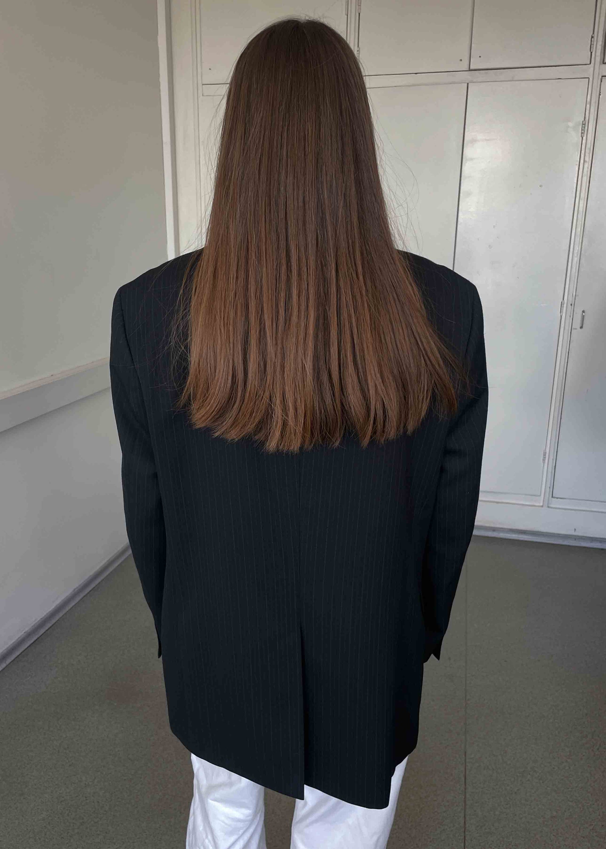 Vintage Black Striped Oversized Blazer