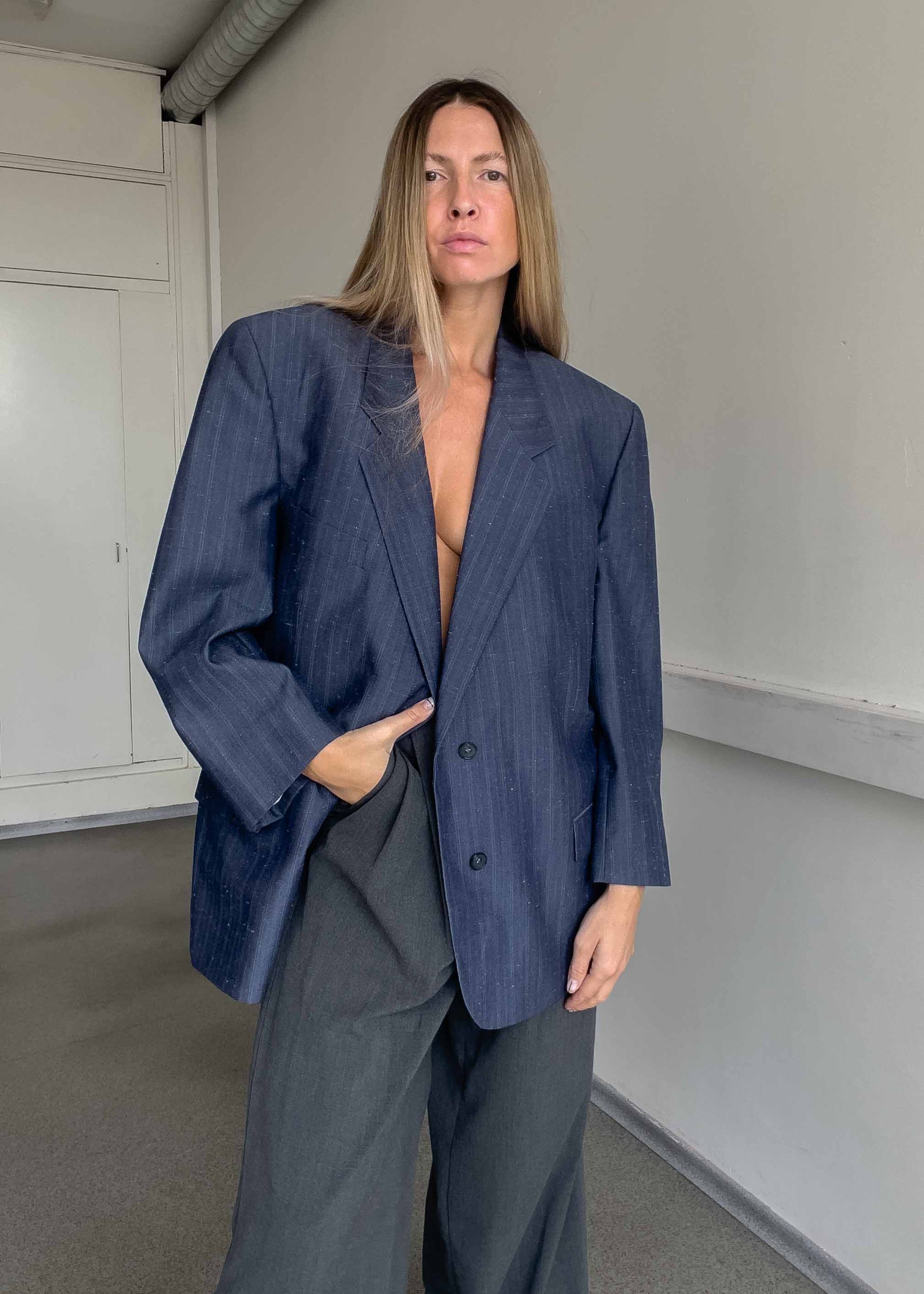 Vintage Blue Oversized Blazer