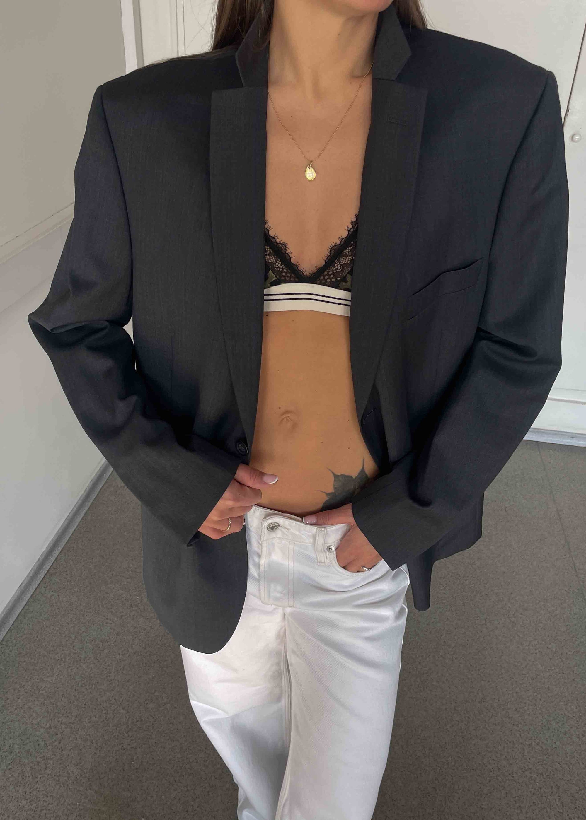 Vintage Grey Oversized Blazer