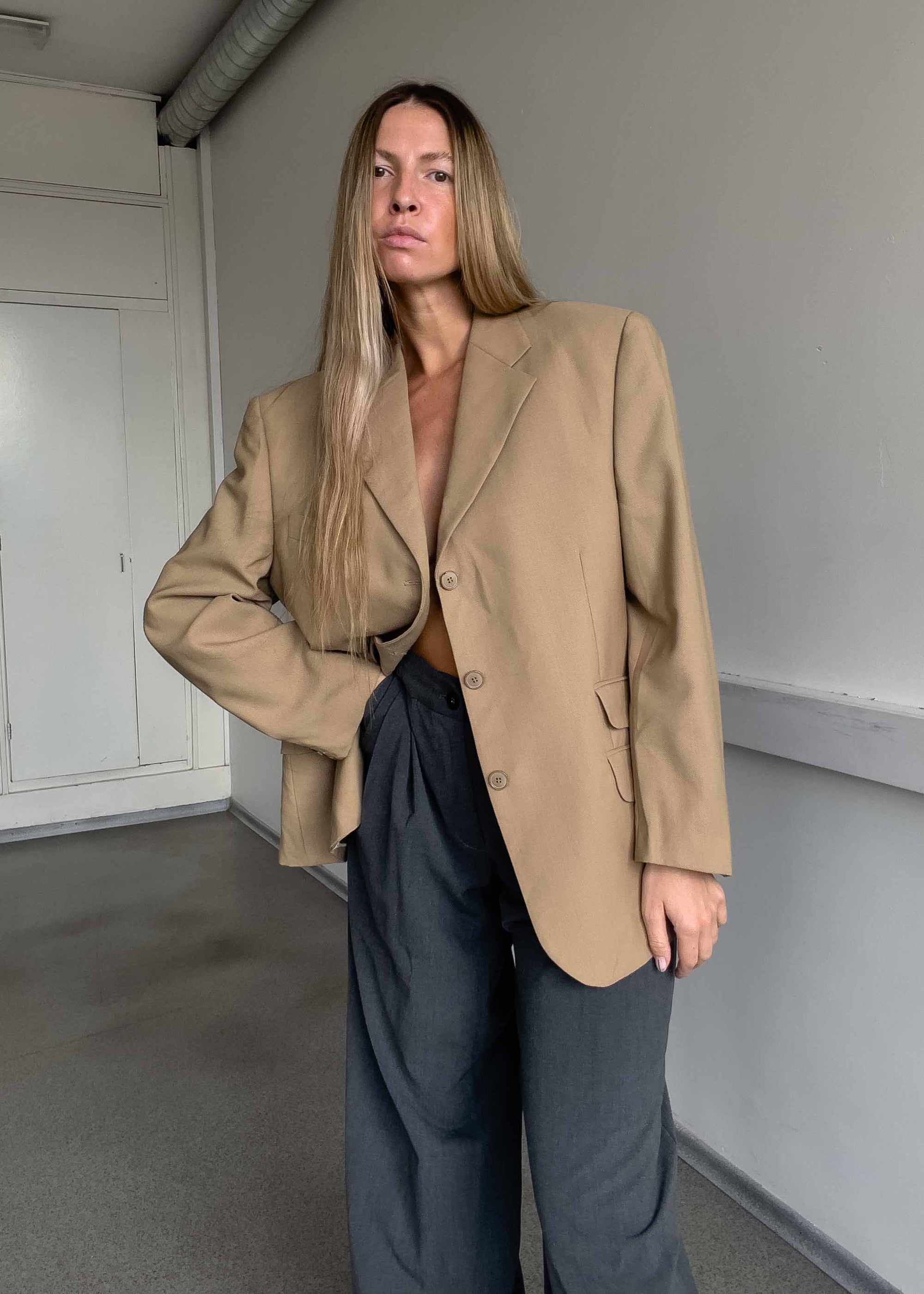 Vintage Brown Oversized Blazer