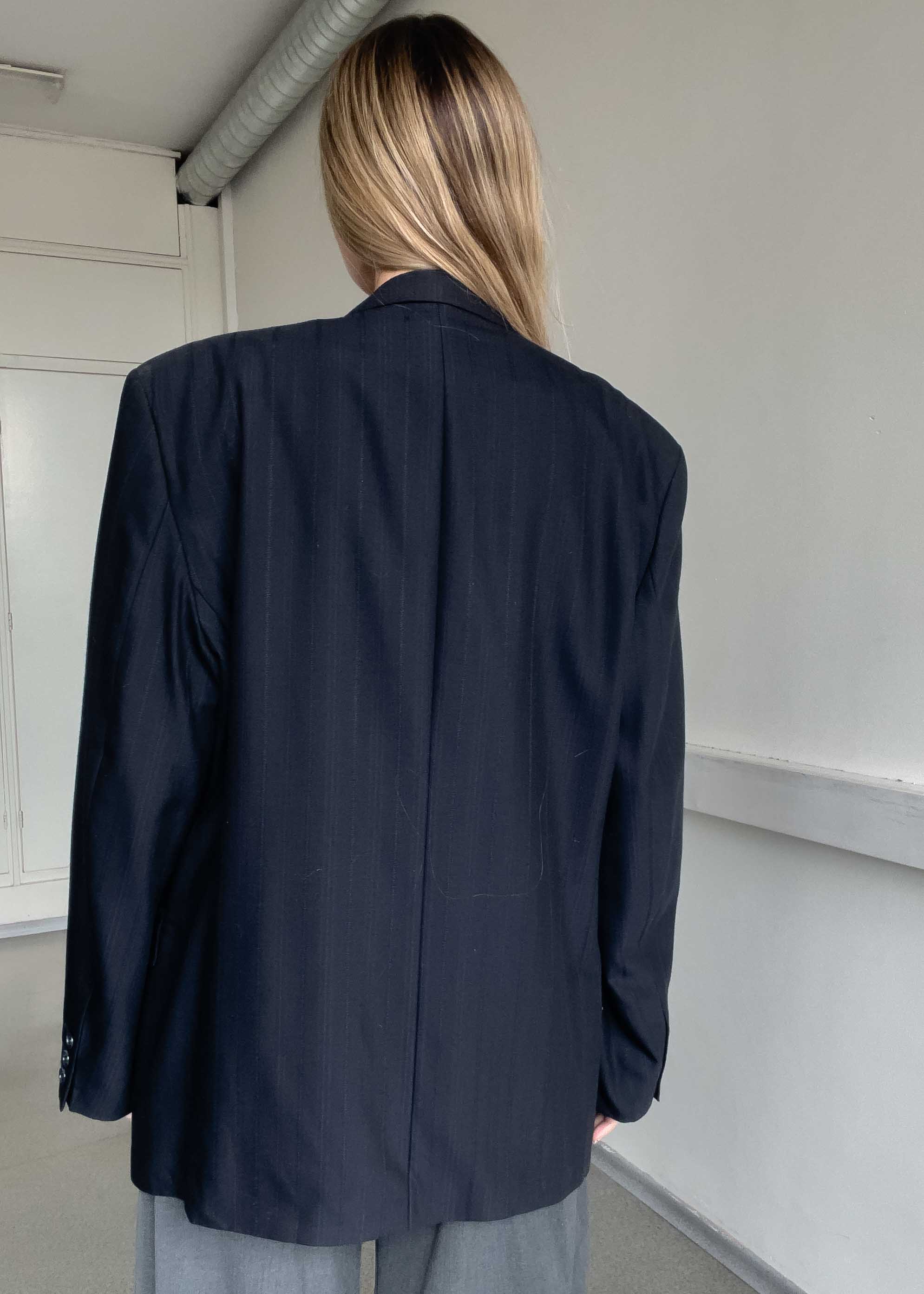 Vintage Blue Oversized Double Breasted Blazer