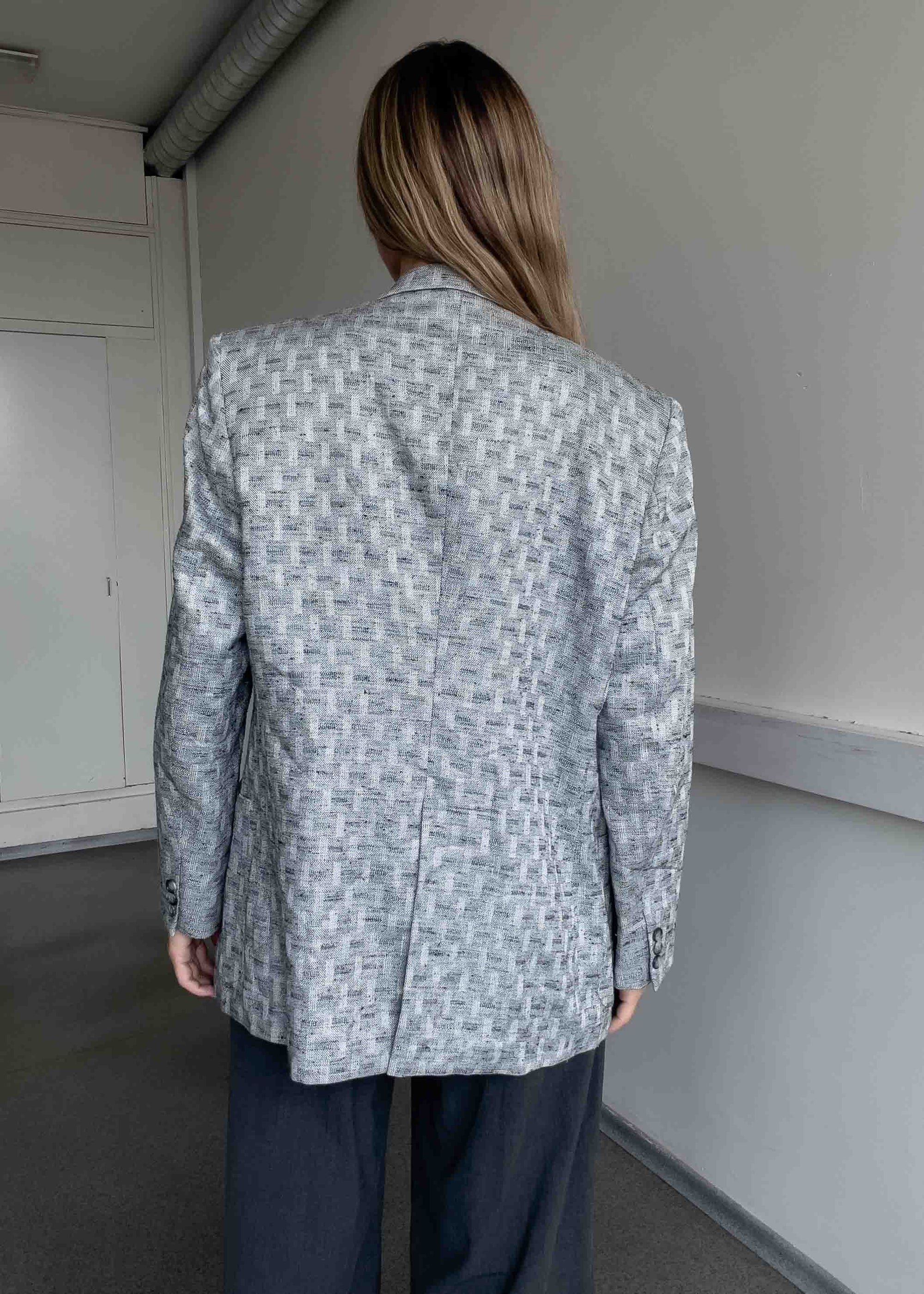 Vintage Light Grey Oversized Blazer