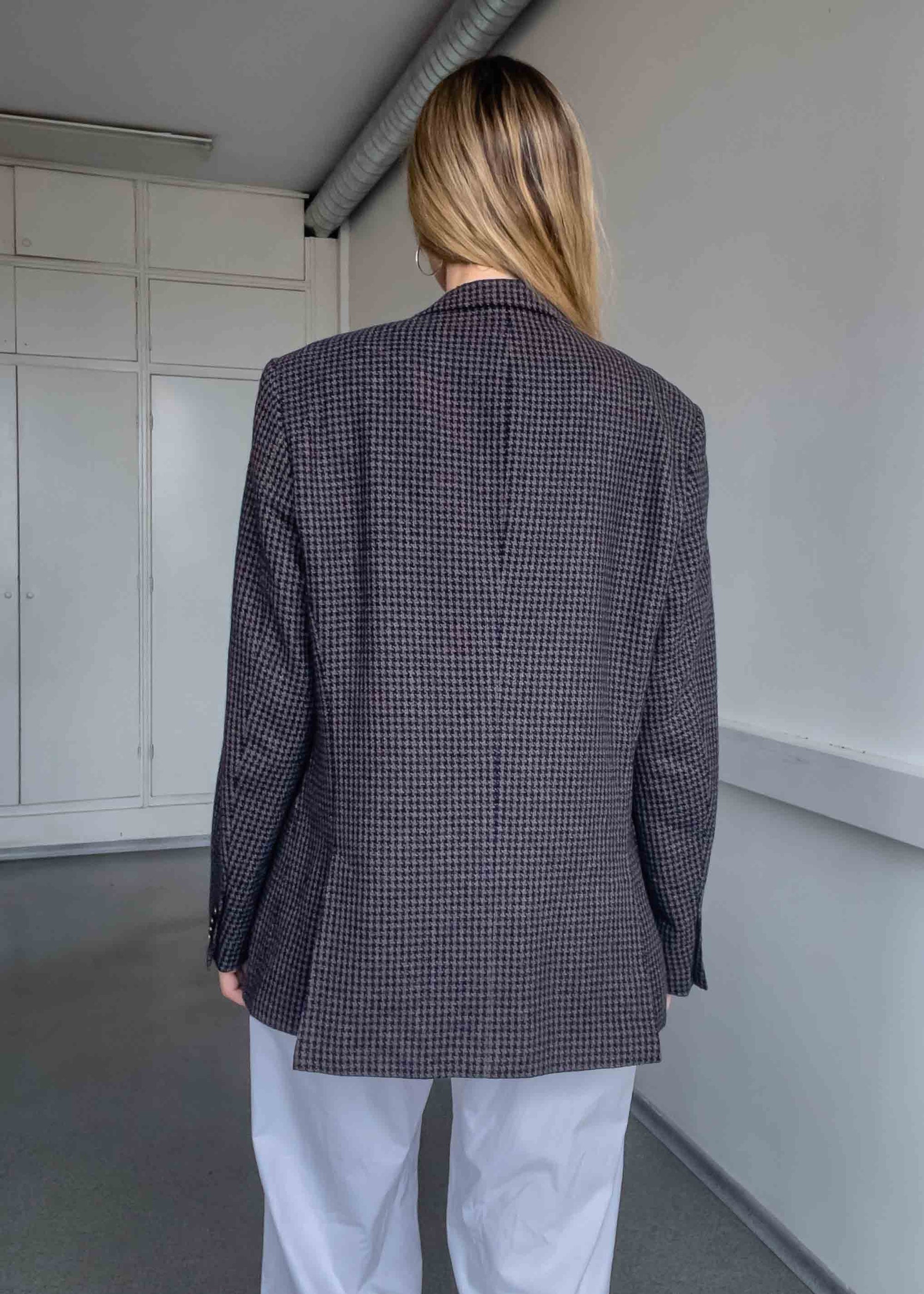 Vintage TOMMY HILFIGER Dogtooth Print Oversized Blazer