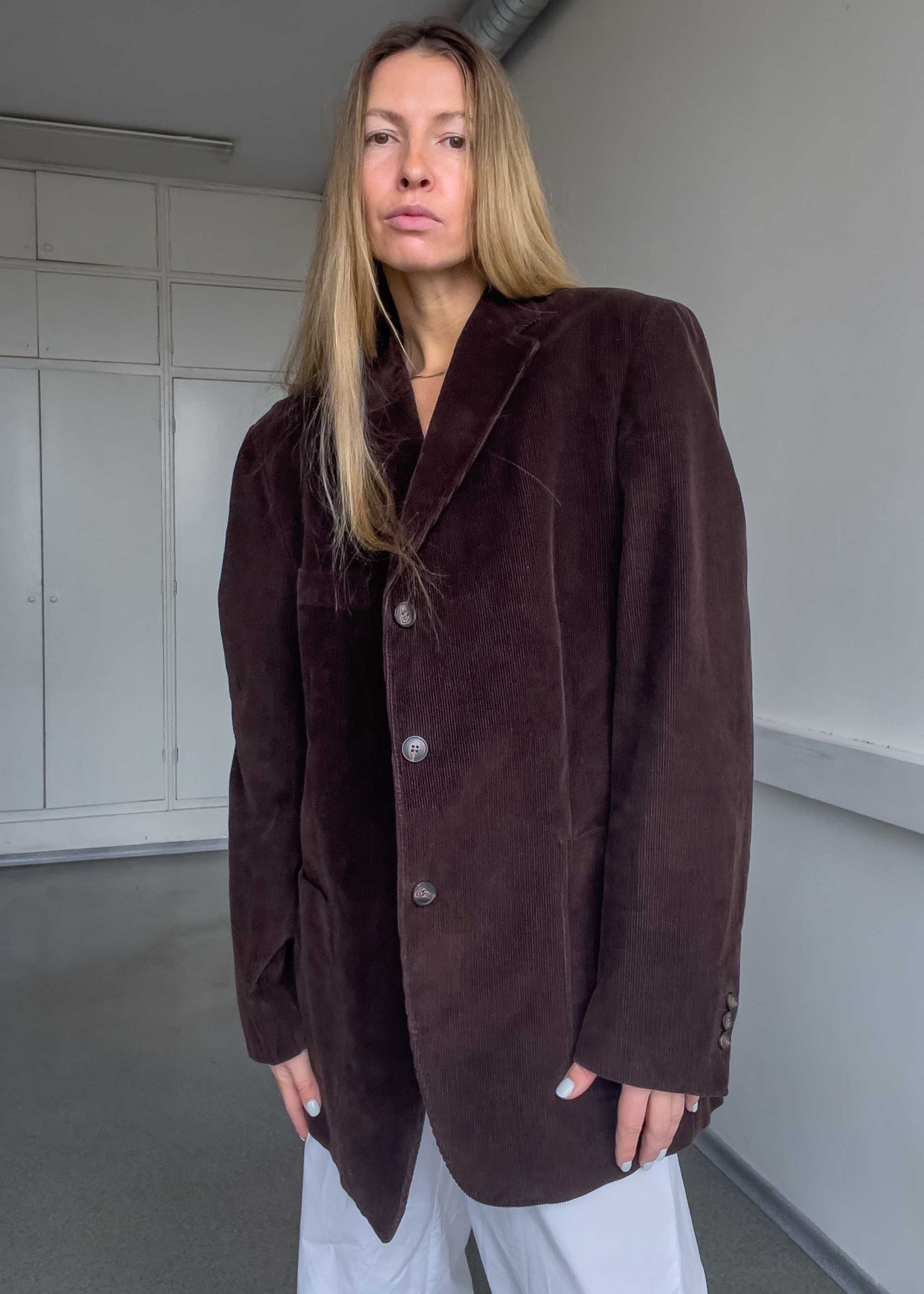 Vintage Brown Oversized Corduroy Blazer