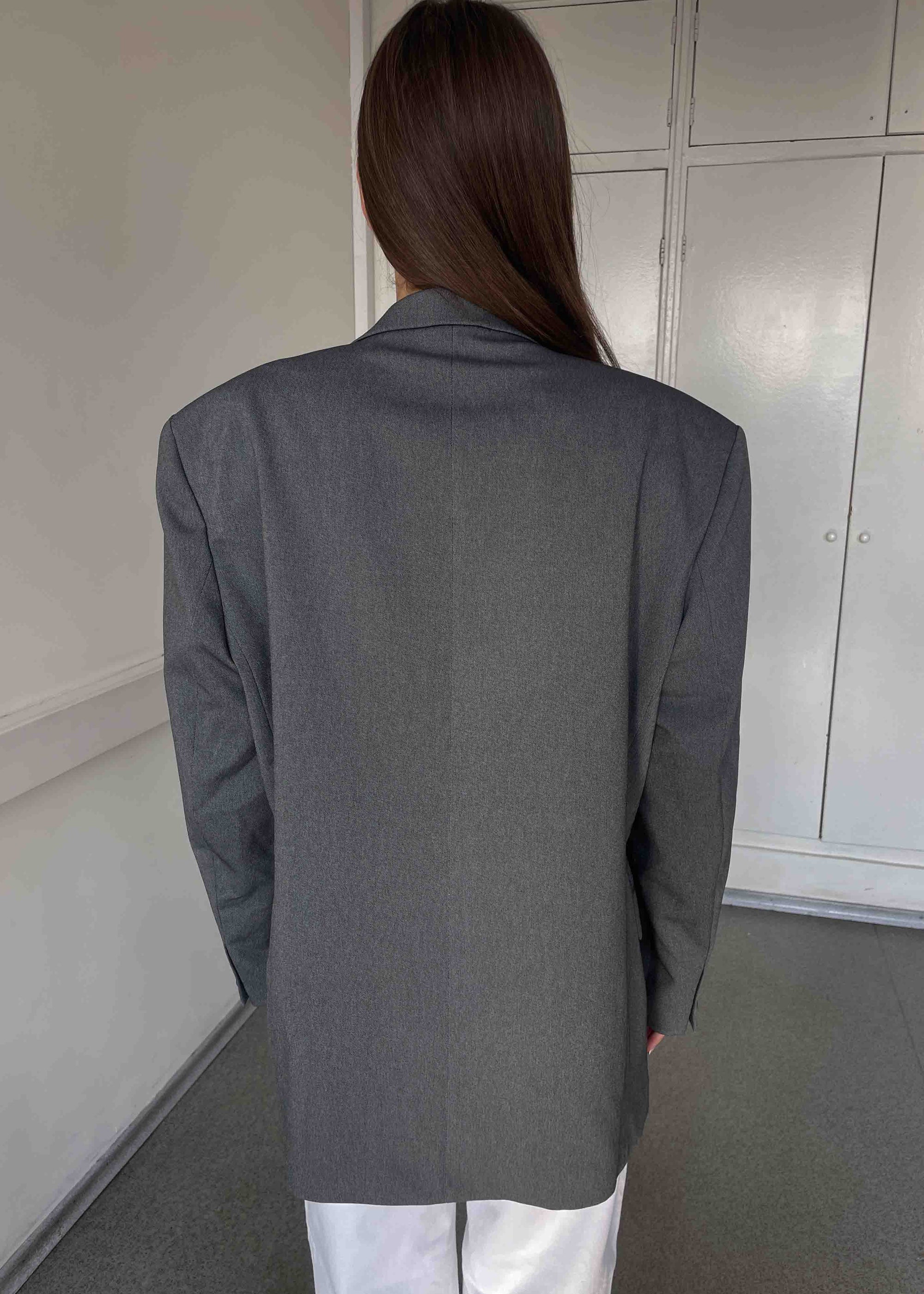 Vintage Light Grey Oversized Blazer