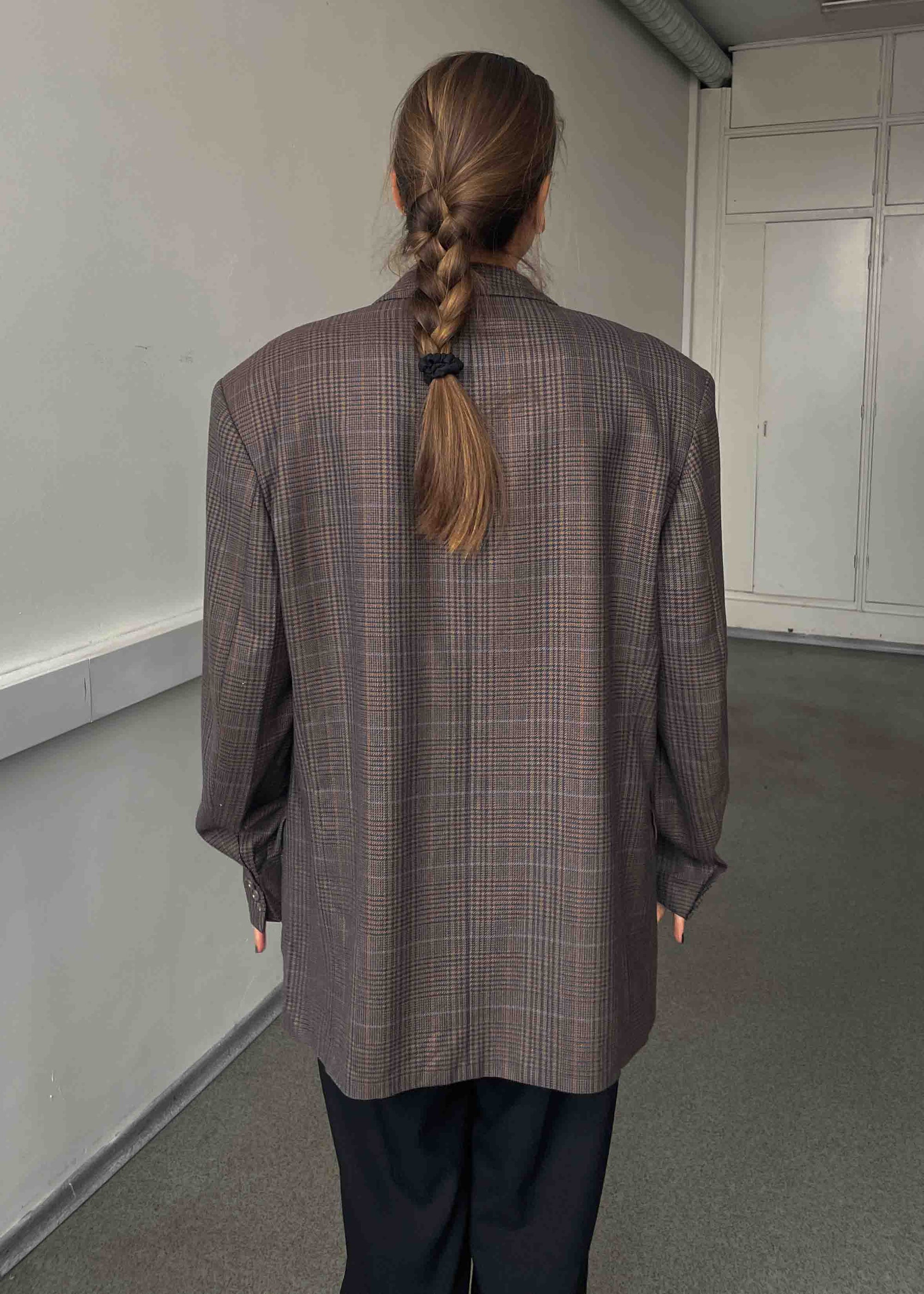 Vintage Multicoloured Checked Oversized 100% WOOL Blazer