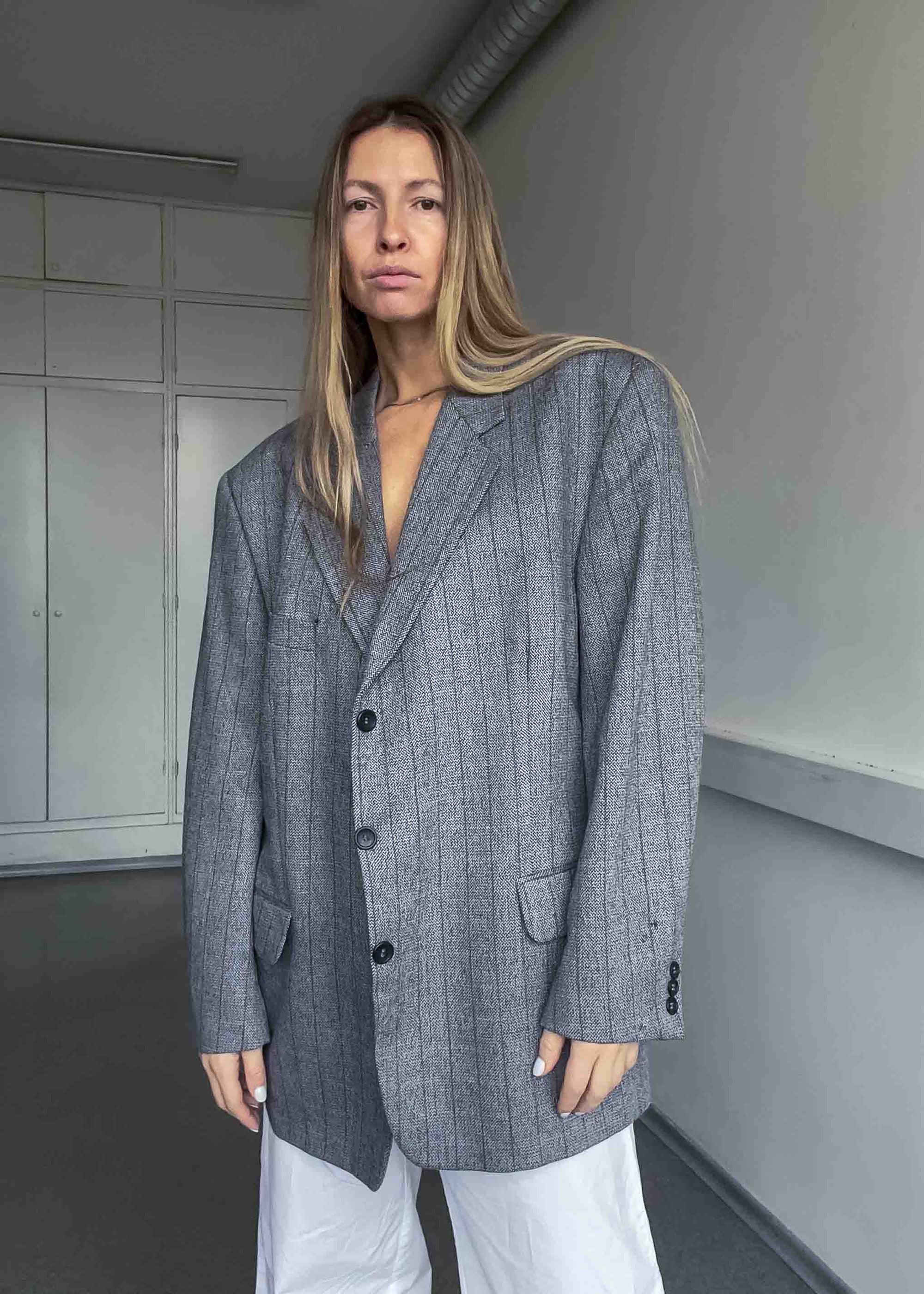 Vintage Checked Oversized Blazer