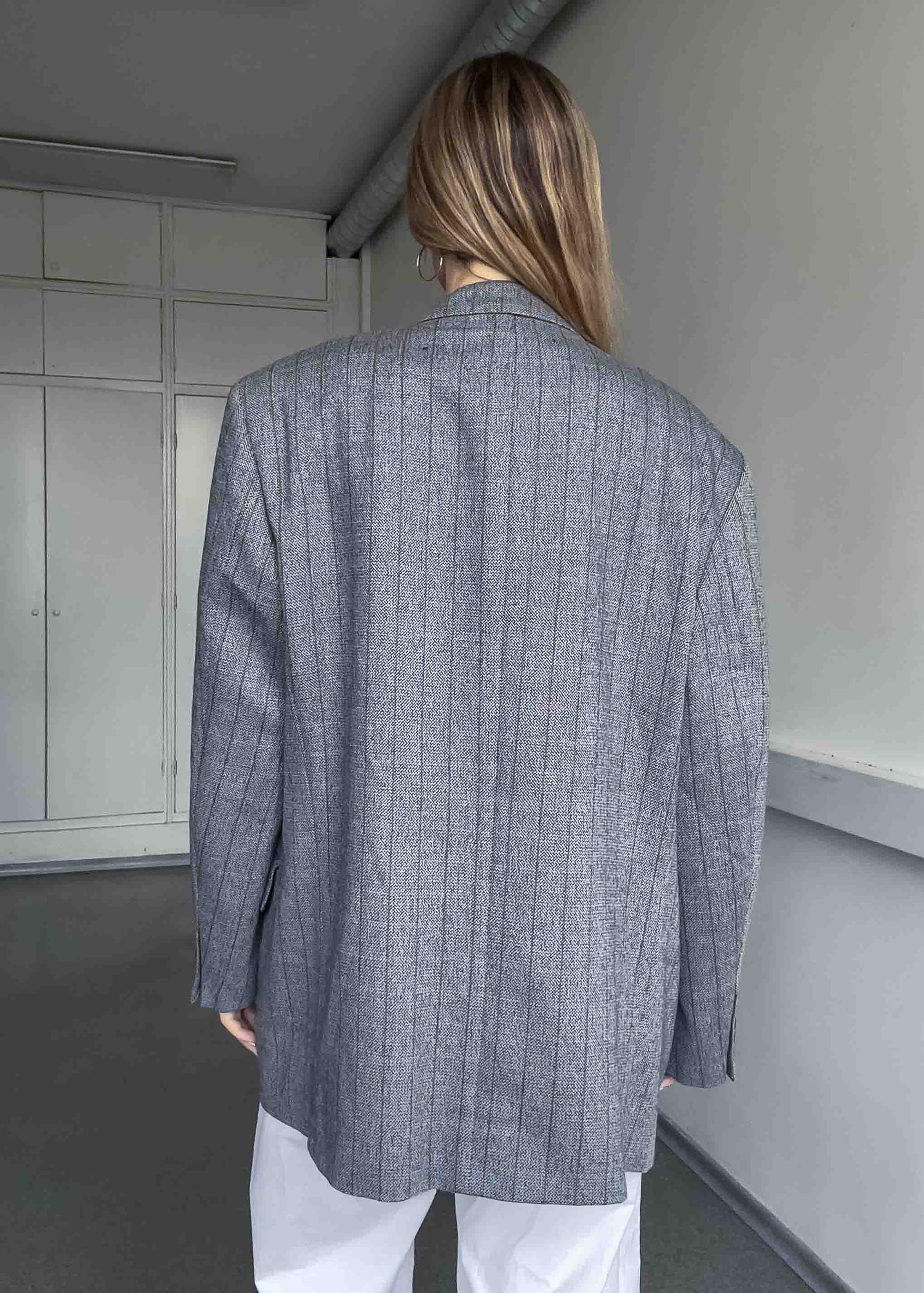 Vintage Checked Oversized Blazer