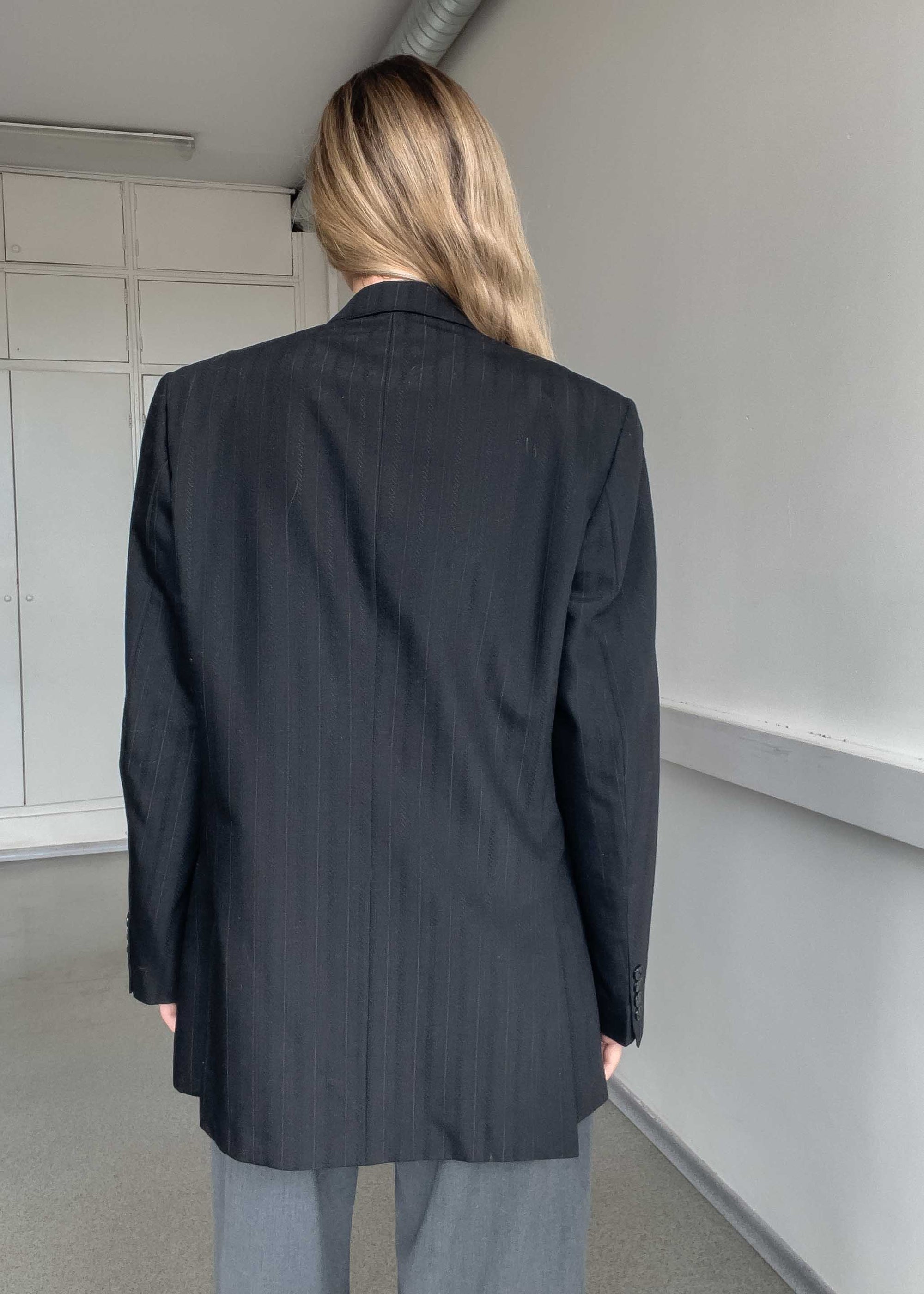 PIERRE CARDIN Vintage Grey Oversized Double Breasted Blazer