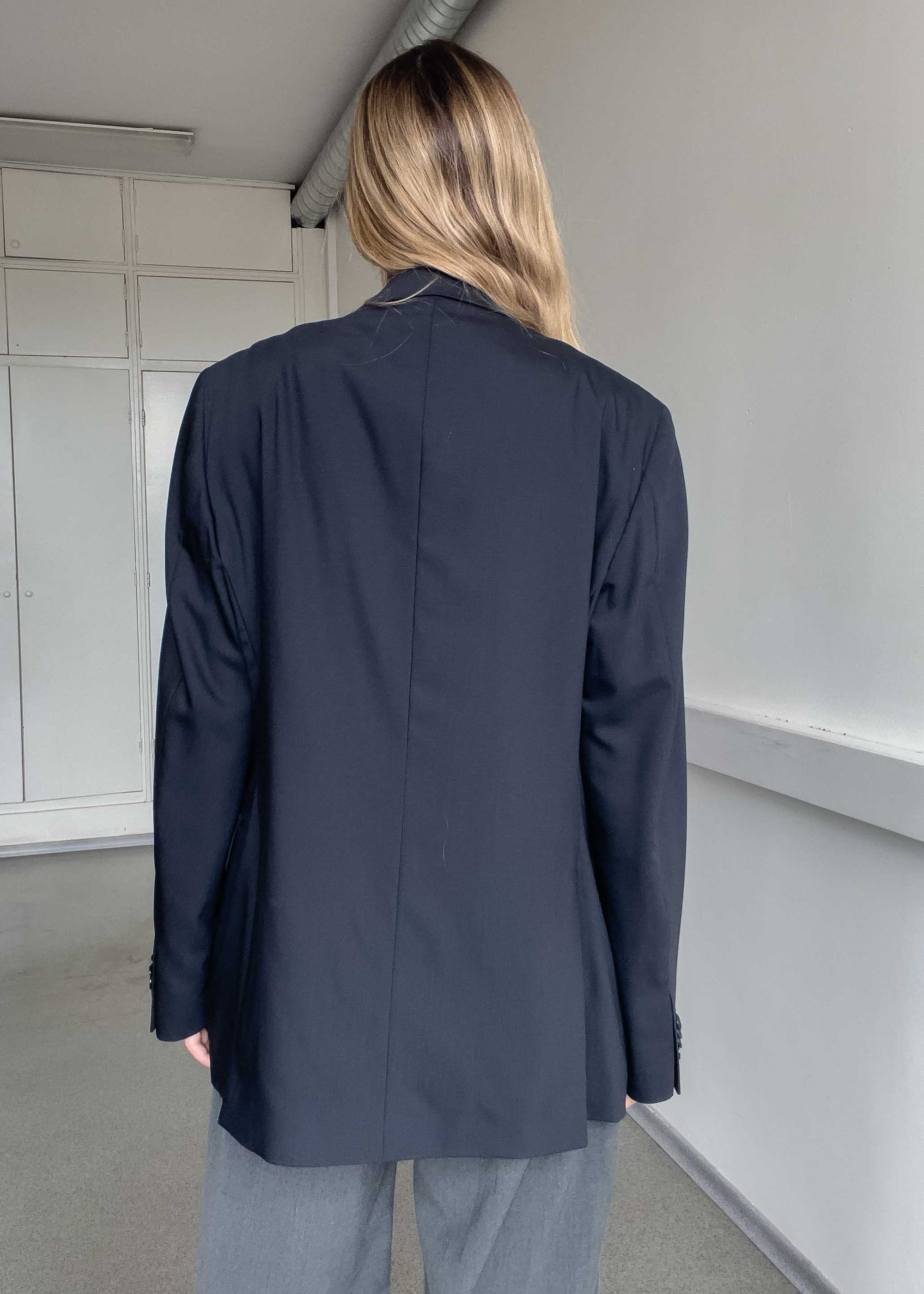 Vintage Navy Blue Oversized Blazer