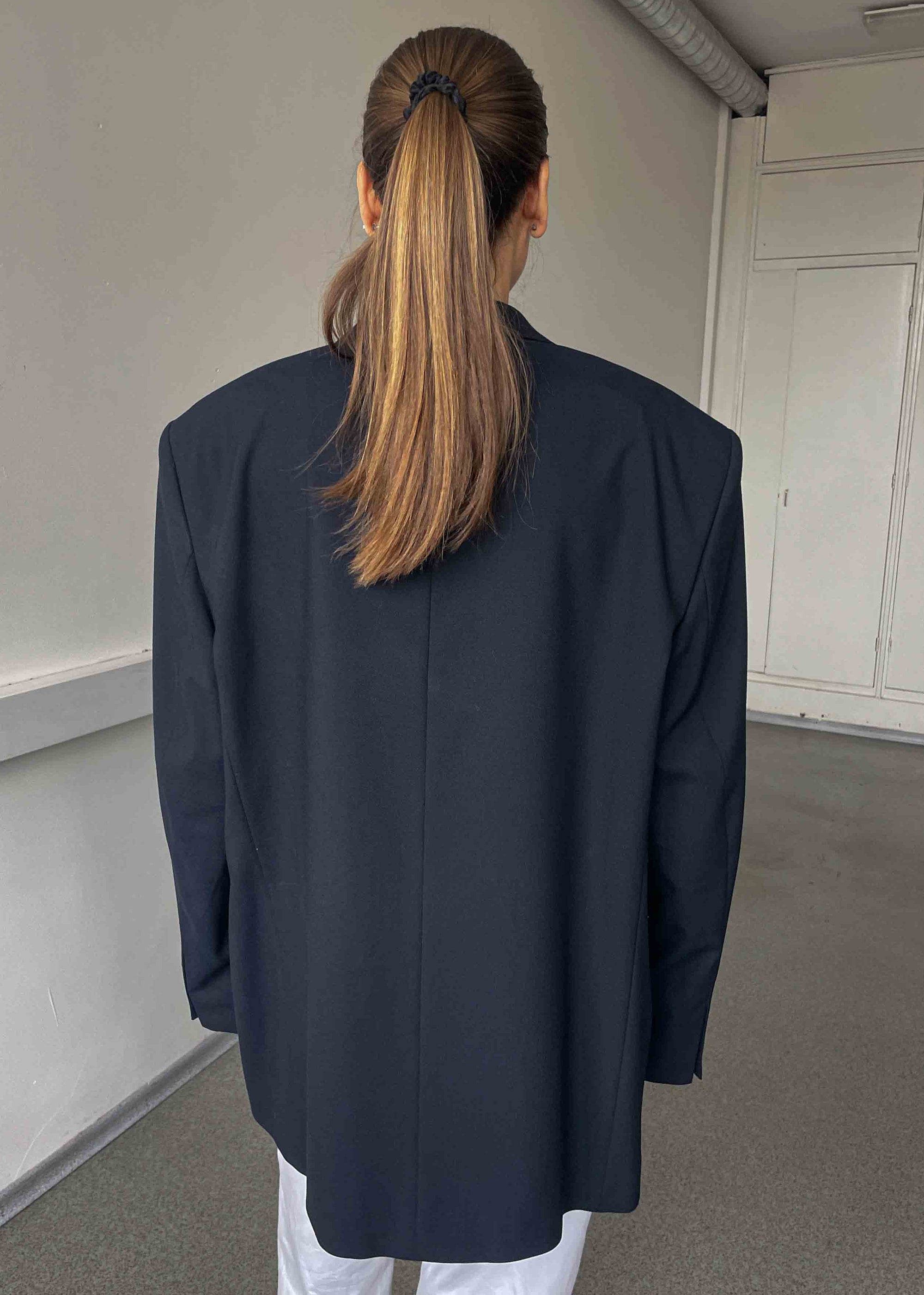 Vintage Navy Blue Oversized Blazer