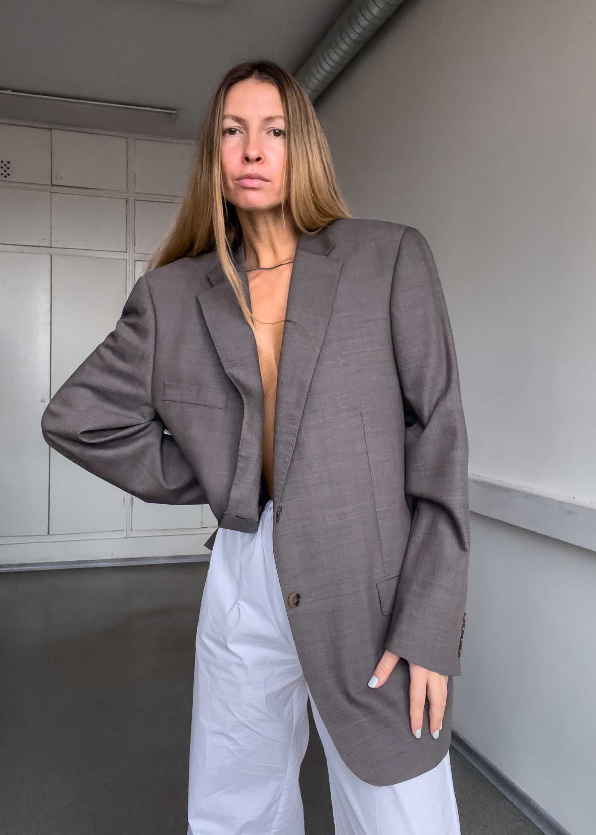 Vintage Brown Oversized Blazer