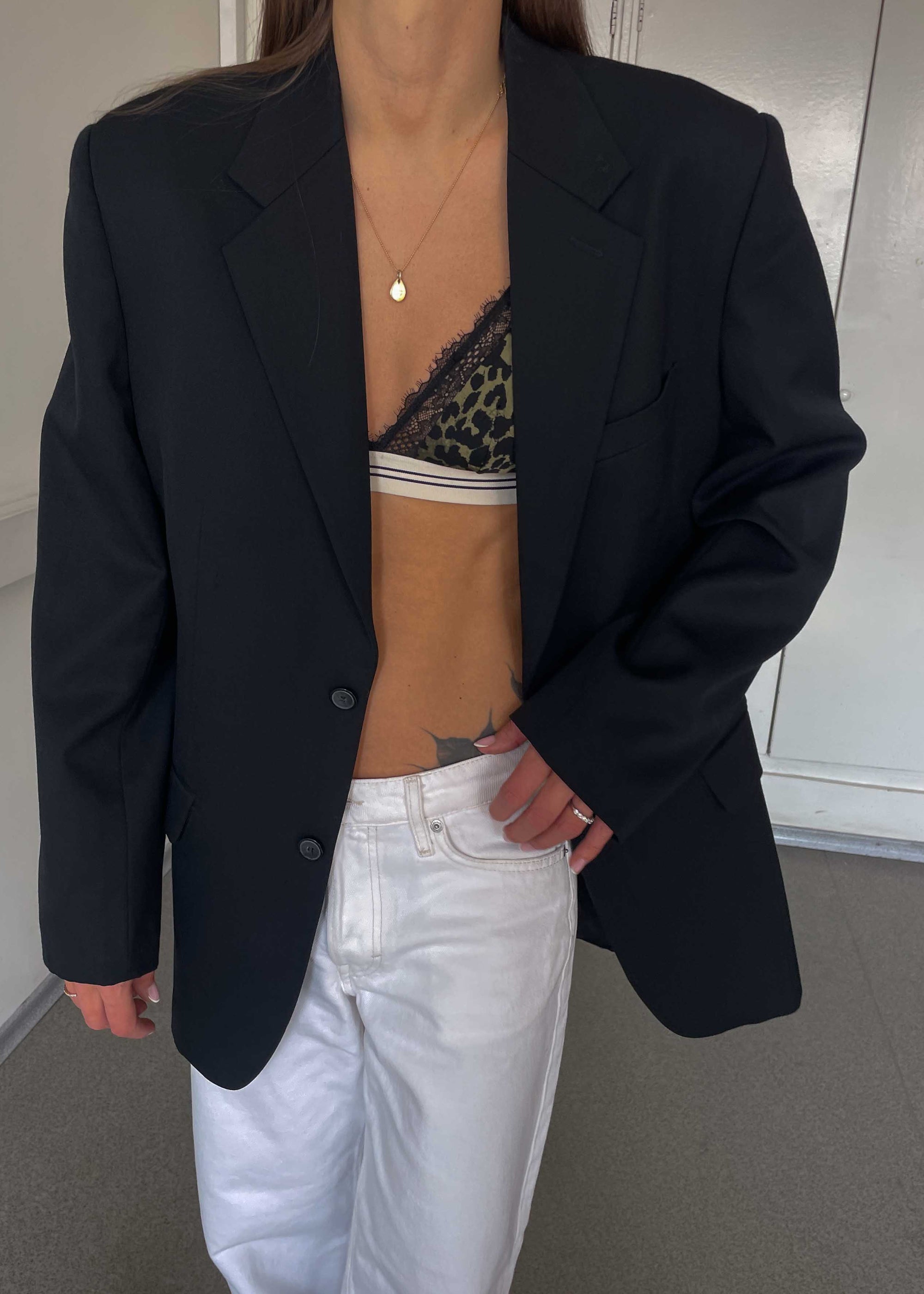 Vintage Black Oversized Blazer