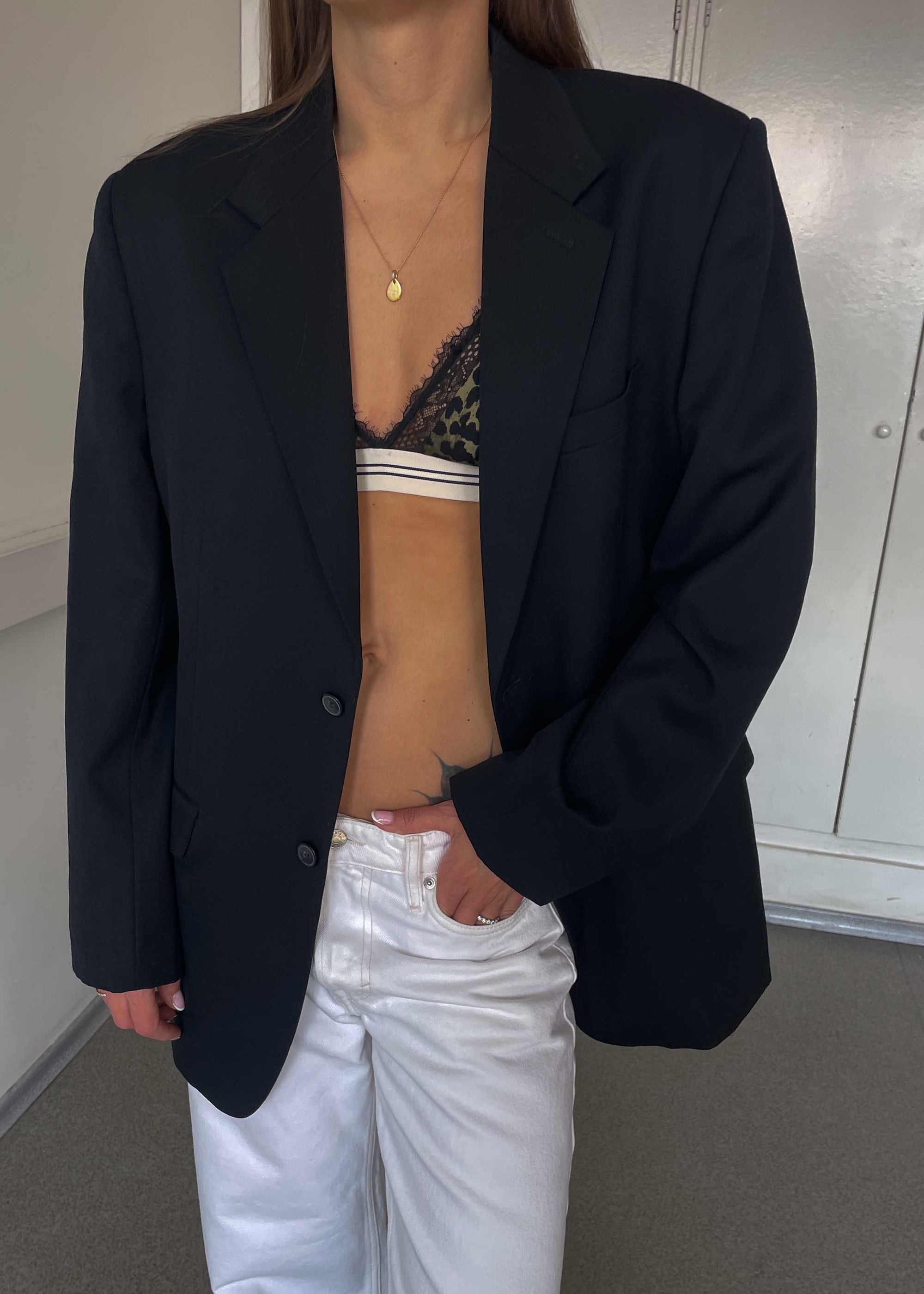 Vintage Black Oversized Blazer