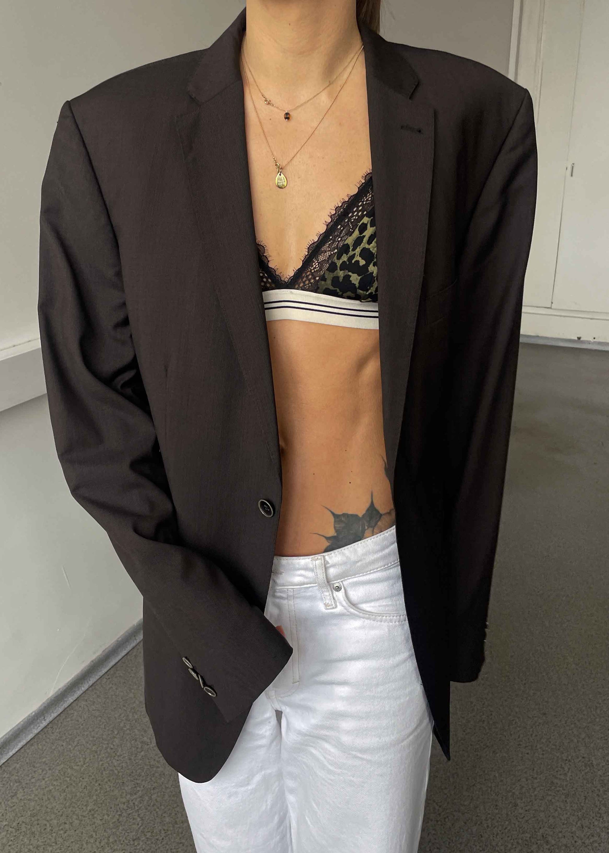 Vintage Chocolate Brown Oversized Blazer