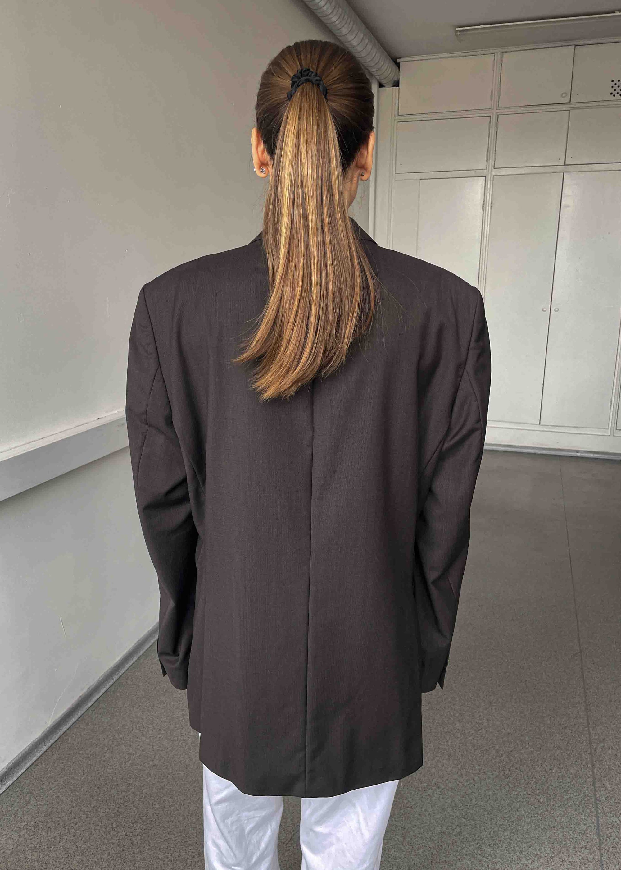 Vintage Chocolate Brown Oversized Blazer