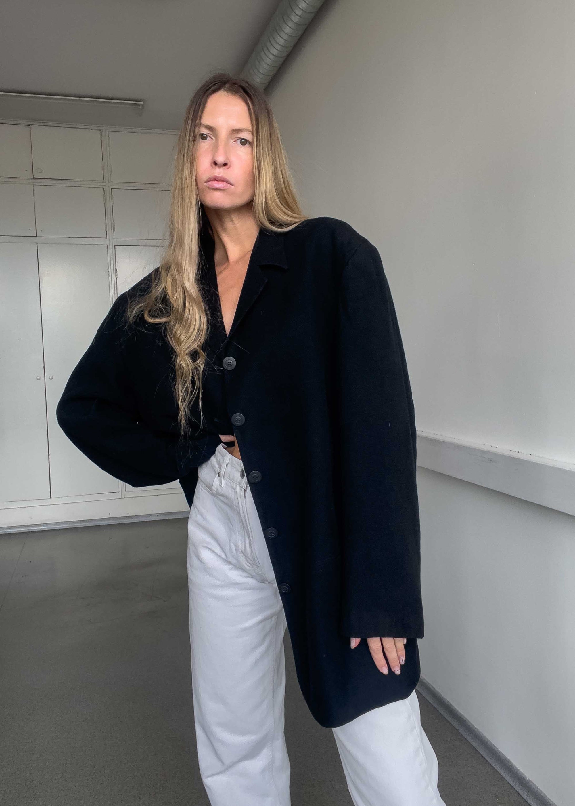 Vintage Black Oversized Blazer