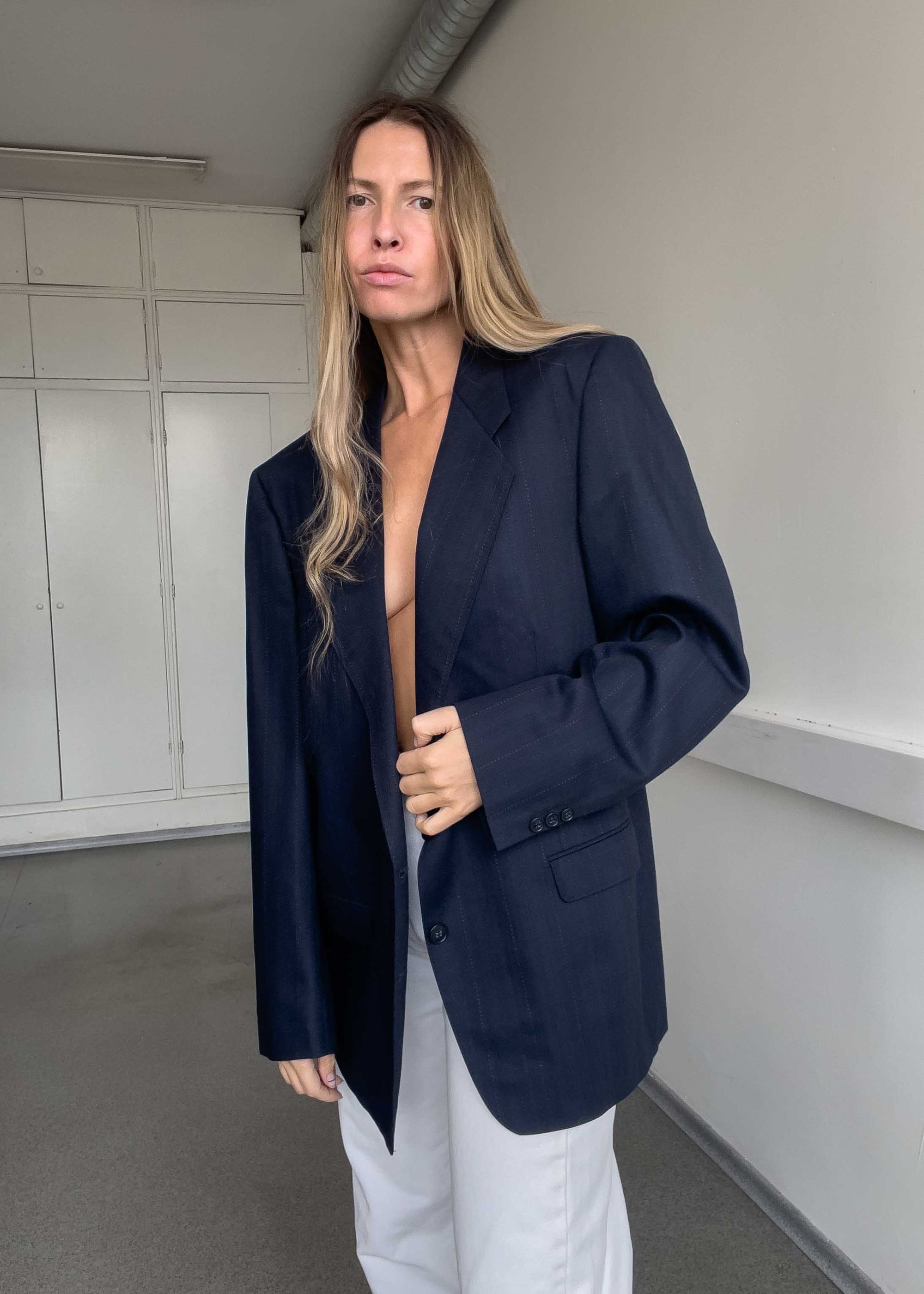 Vintage Blue Oversized Blazer