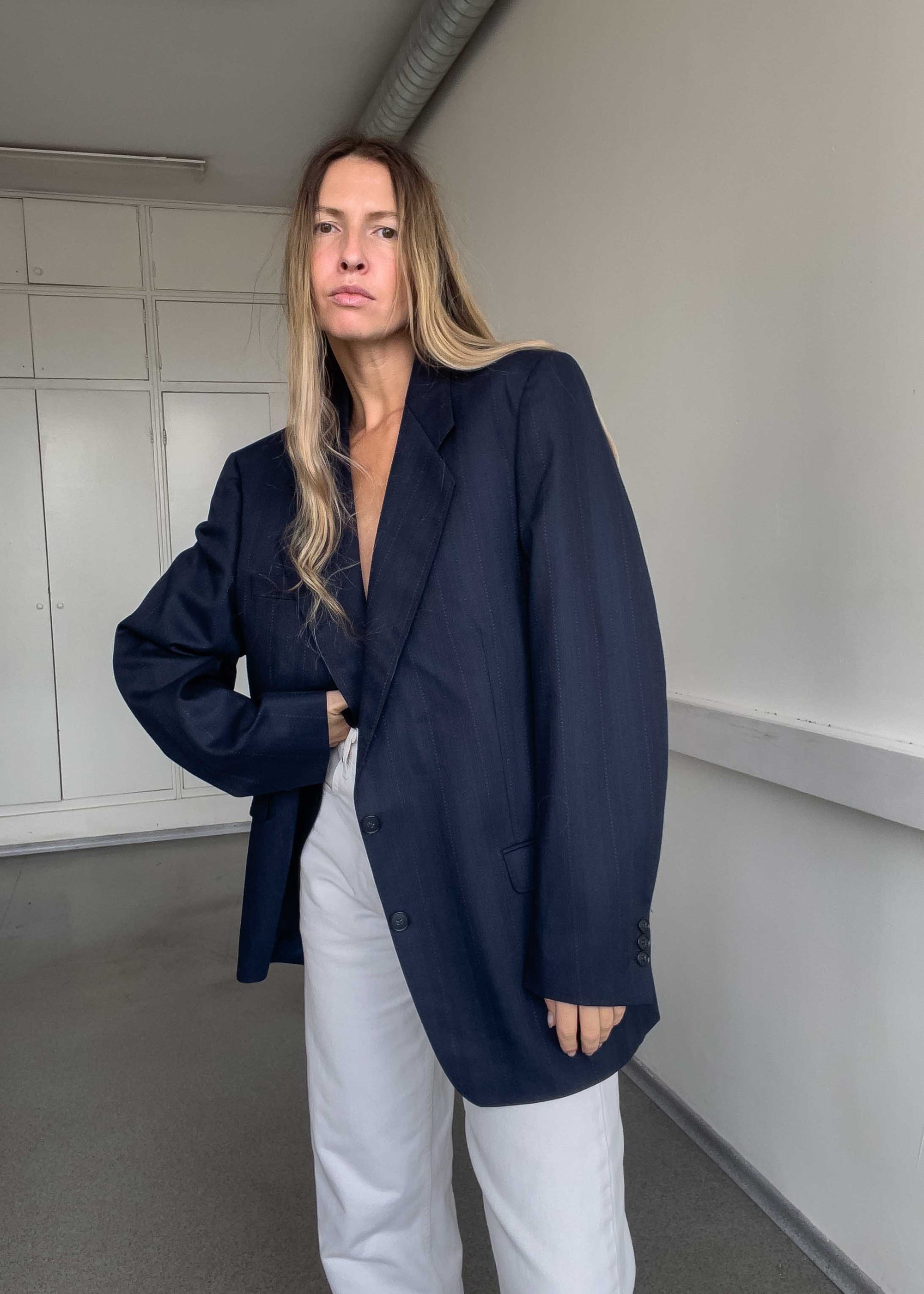Vintage Blue Oversized Blazer