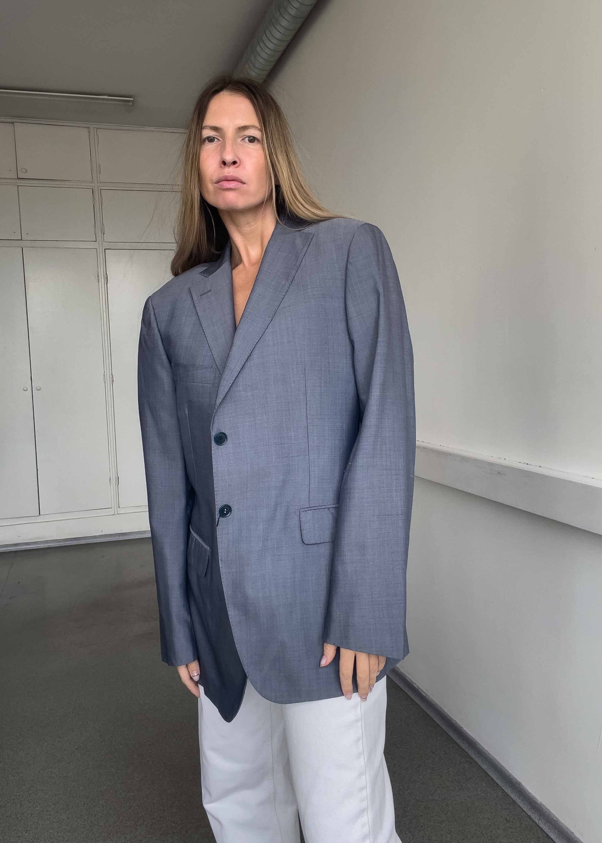 Vintage Blue Oversized Blazer