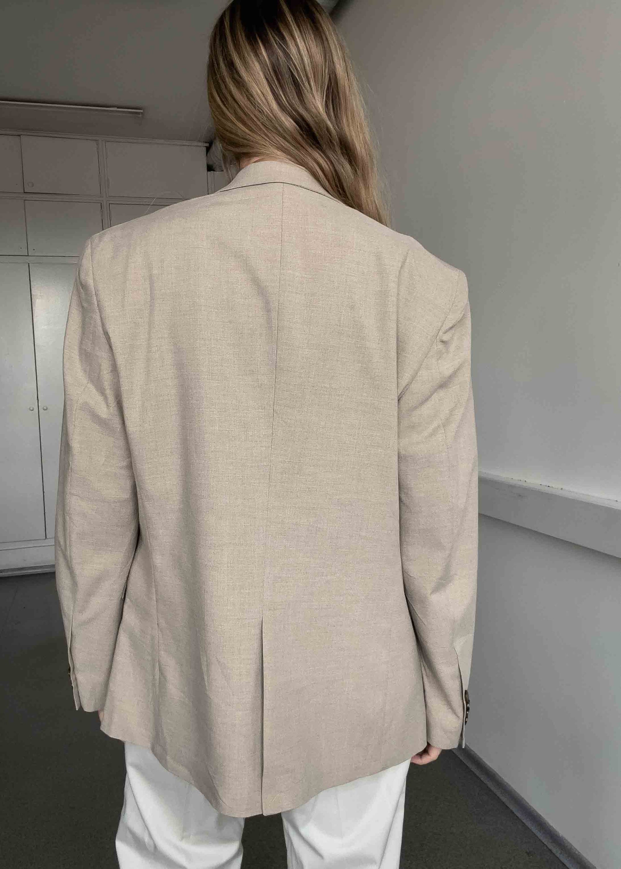 Vintage Beige Oversized Blazer
